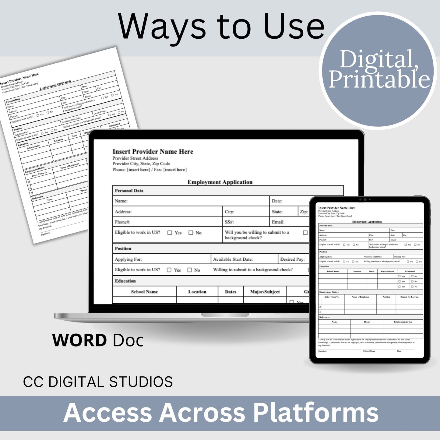 Employee Application Template - WORD DOC