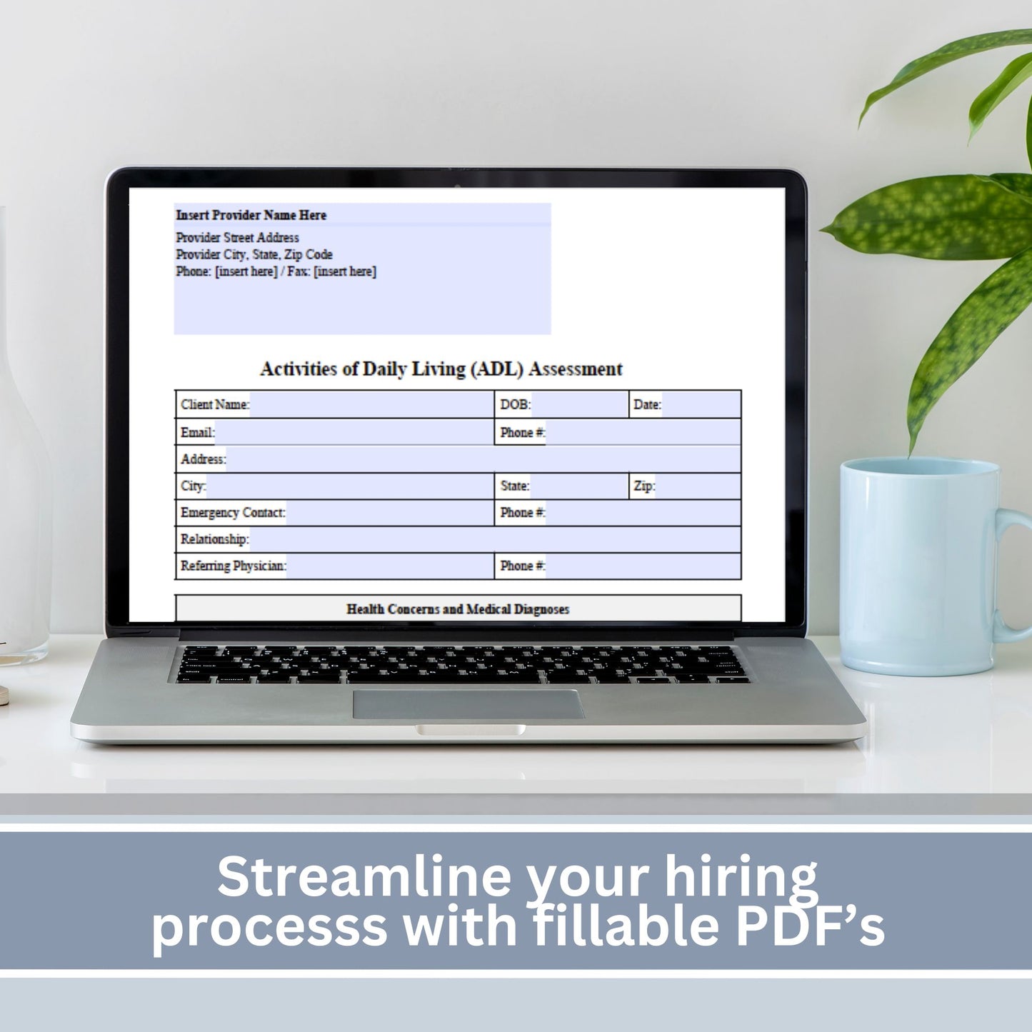Activities of Daily Living Report Sheet - Fillable PDF