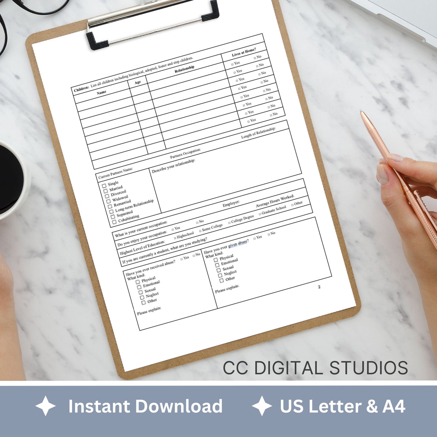Adult Client Intake Template for Mental Health Practitioners: Streamline Workflow