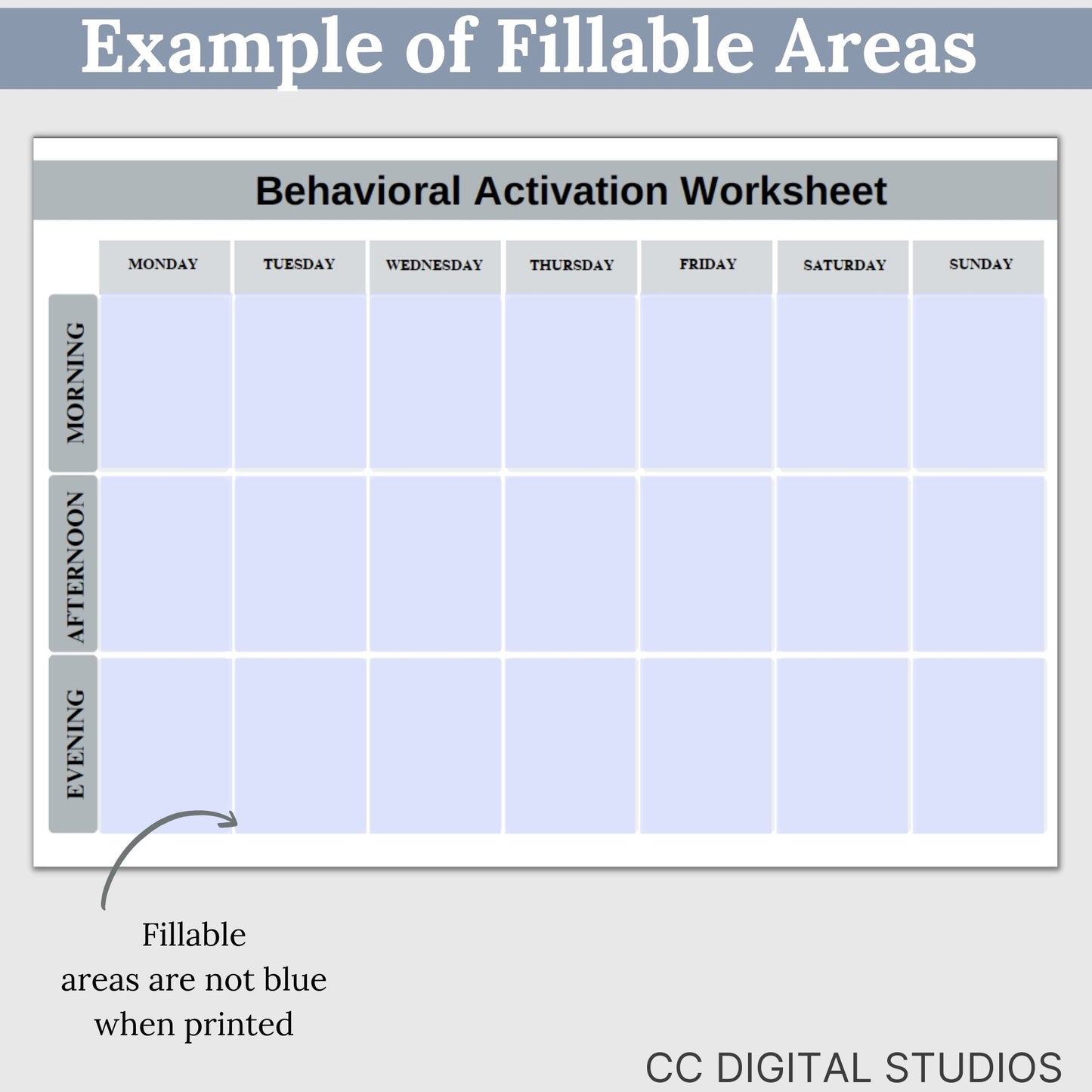 CBT Worksheets for Behavioral Activation a effective therapy resource. These worksheets can be added to your mental health workbook, designed for depression and anxiety relief, provides a structured approach for purposeful daily activities.