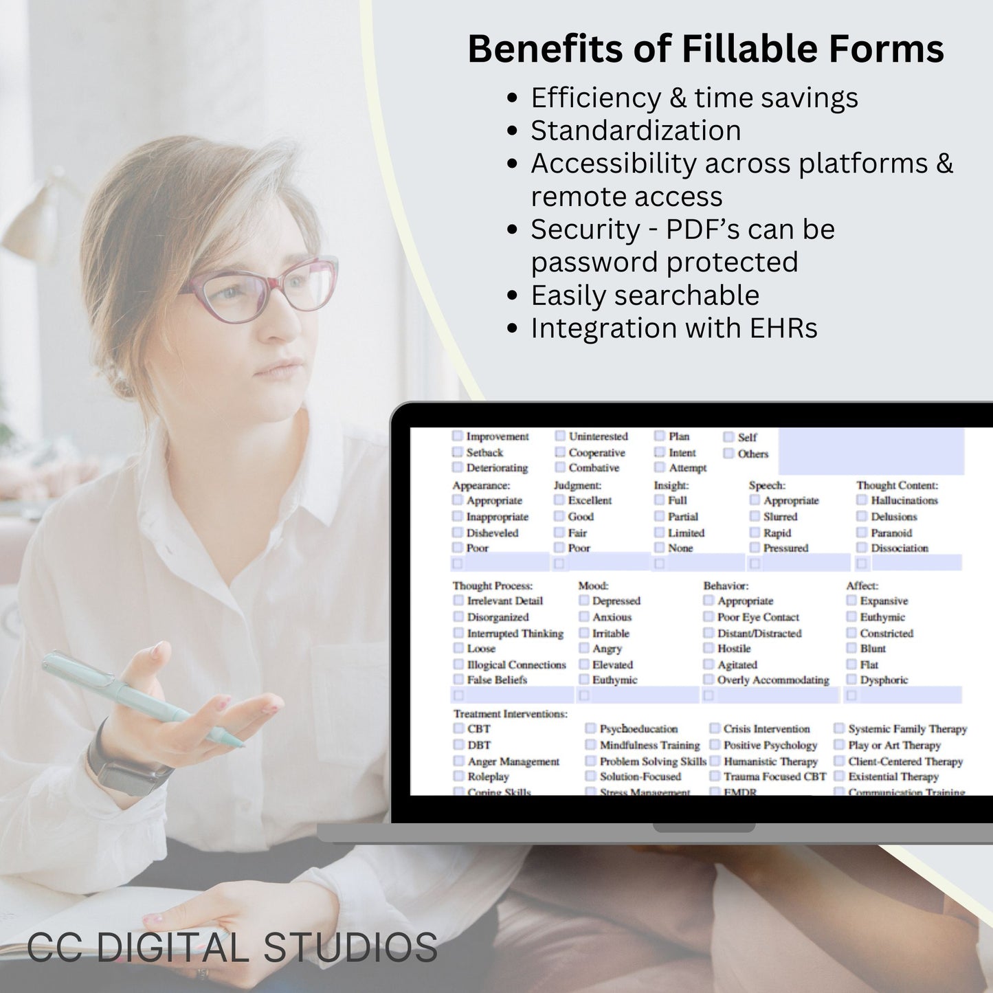 Documentation bundle for mental health professionals. This bundle provides needed therapy tools; client intake template, progress notes, treatment plan and clinical terms cheat sheet. Save 25% with bundle