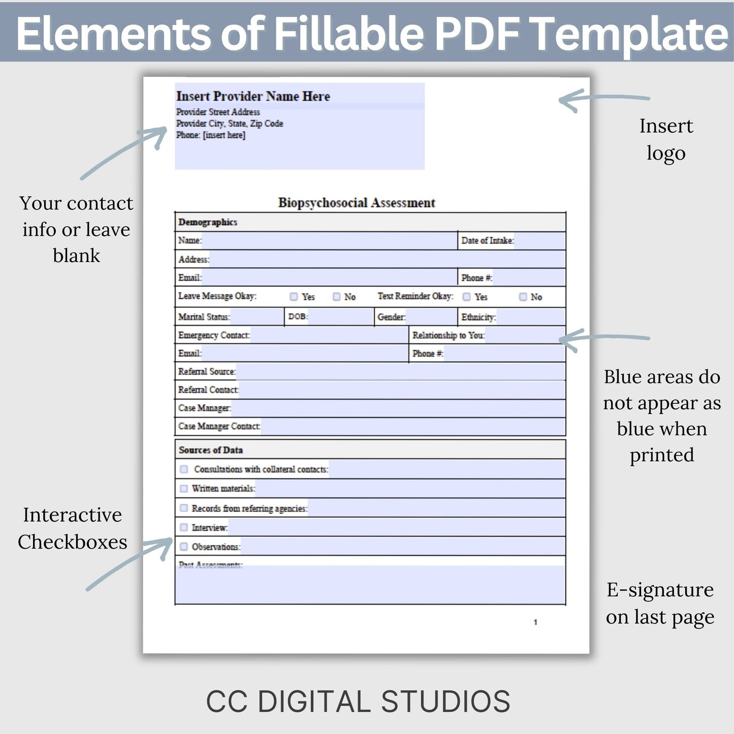 15-page comprehensive biopsychosocial fillable PDF template! Perfect for therapists, school psychologists, and professionals in psychology fields. Streamlining your therapist office, therapy notes, psychology, therapy tool, therapy resource