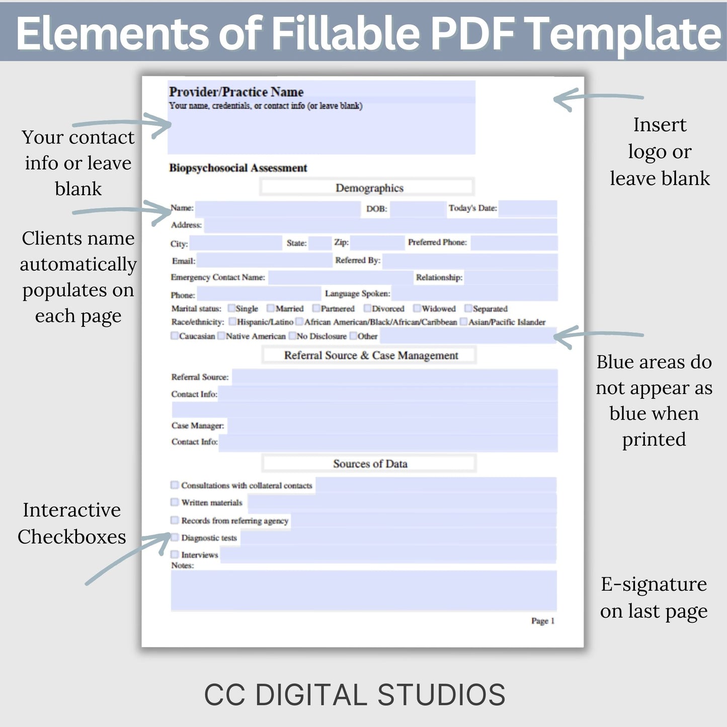 15-page comprehensive biopsychosocial fillable PDF template! Perfect for therapists, school psychologists, and professionals in psychology fields. Streamlining your therapist office, therapy notes, psychology, therapy tool, therapy resource