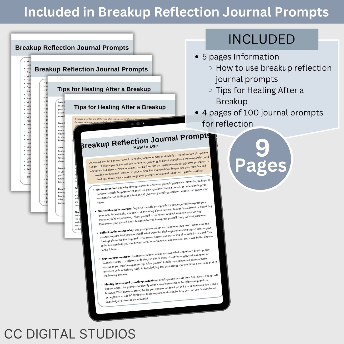Journal Prompts for Breakup Reflection & Processing, 100 In-Depth Journal Prompts, Healing Journal, Emotion Processing, Self-Love Journal