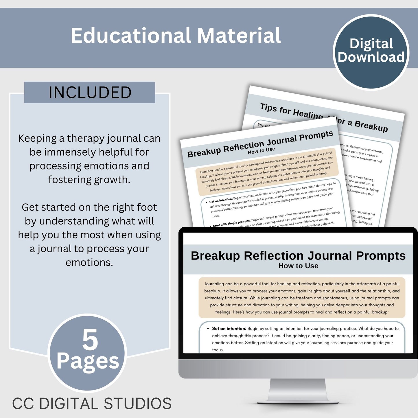 Journal Prompts for Breakup Reflection & Processing, 100 In-Depth Journal Prompts, Healing Journal, Emotion Processing, Self-Love Journal