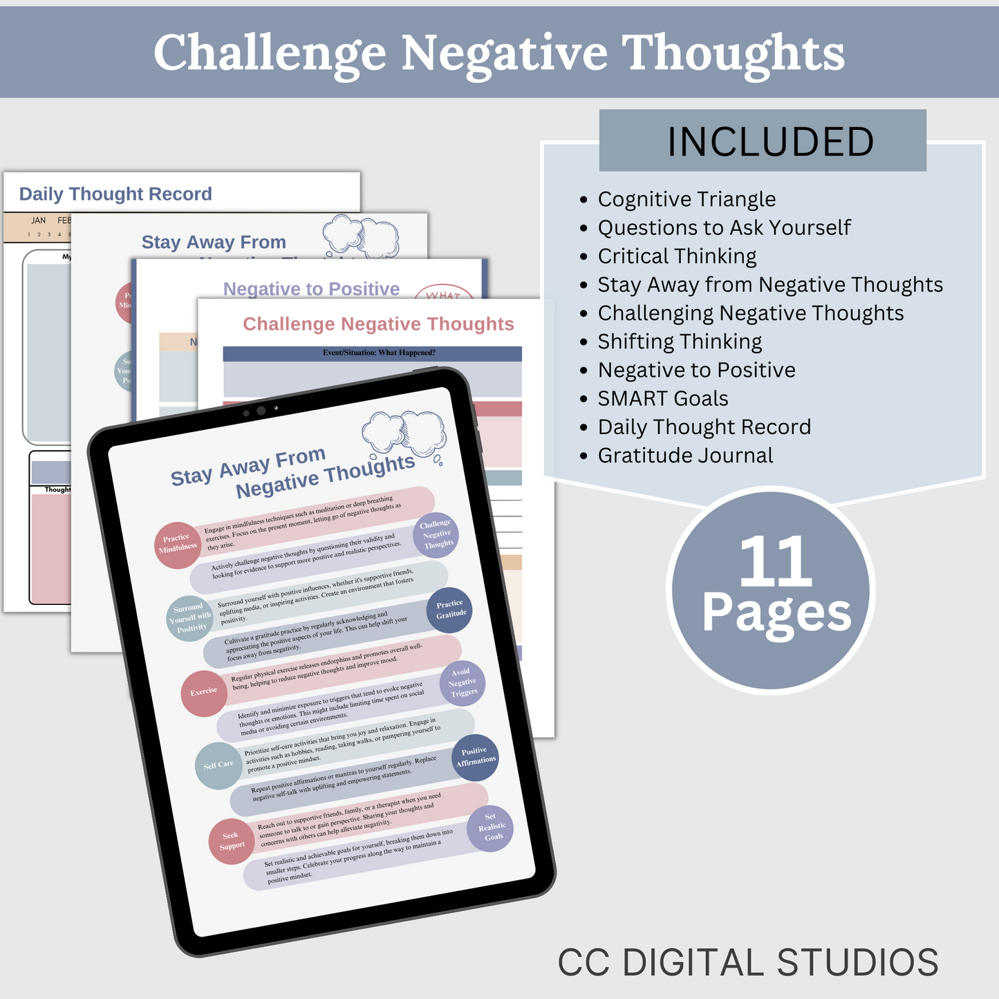 Therapy Bundle CBT worksheets, tailored for individuals, including clinicians, personal users, teachers, and school counselors. This comprehensive compilation provides a plethora of resources to enhance your mental health and overall well-being.