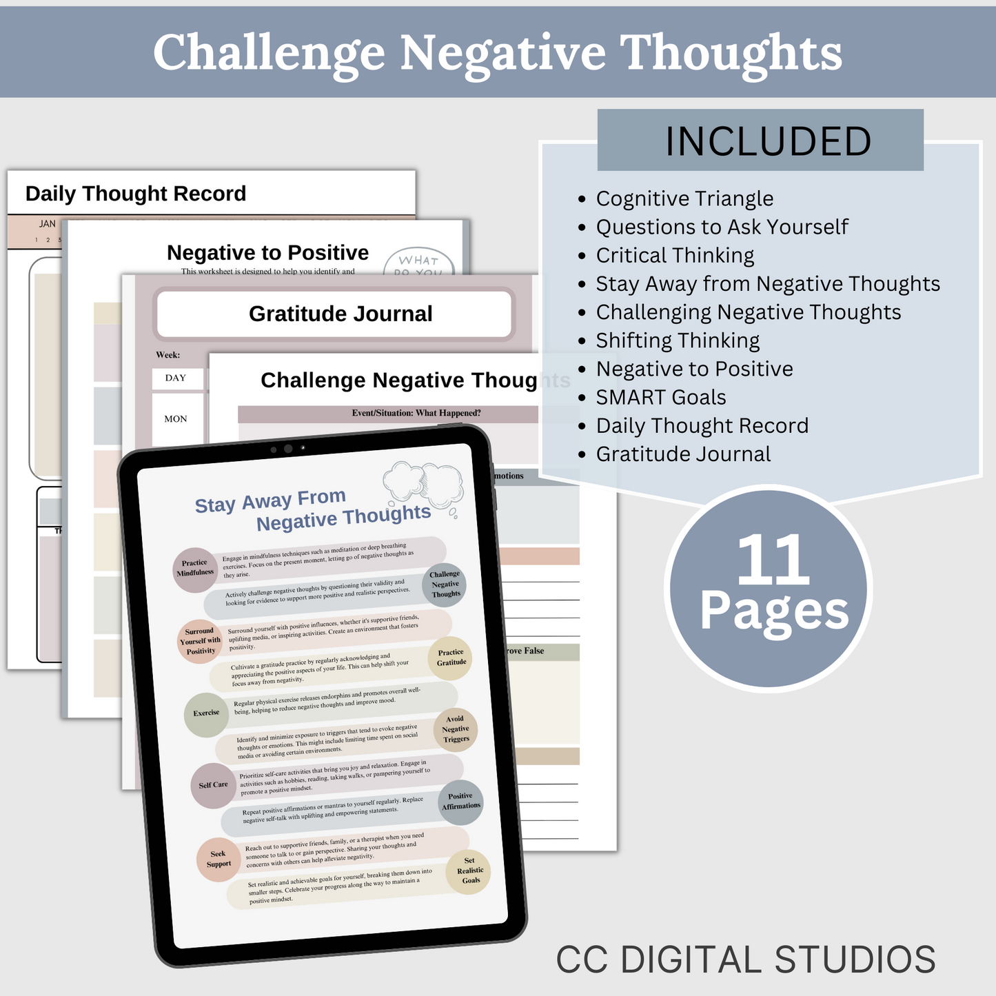 Therapy Bundle CBT worksheets, tailored for individuals, including clinicians, personal users, teachers, and school counselors. This comprehensive compilation provides a plethora of resources to enhance your mental health and overall well-being.