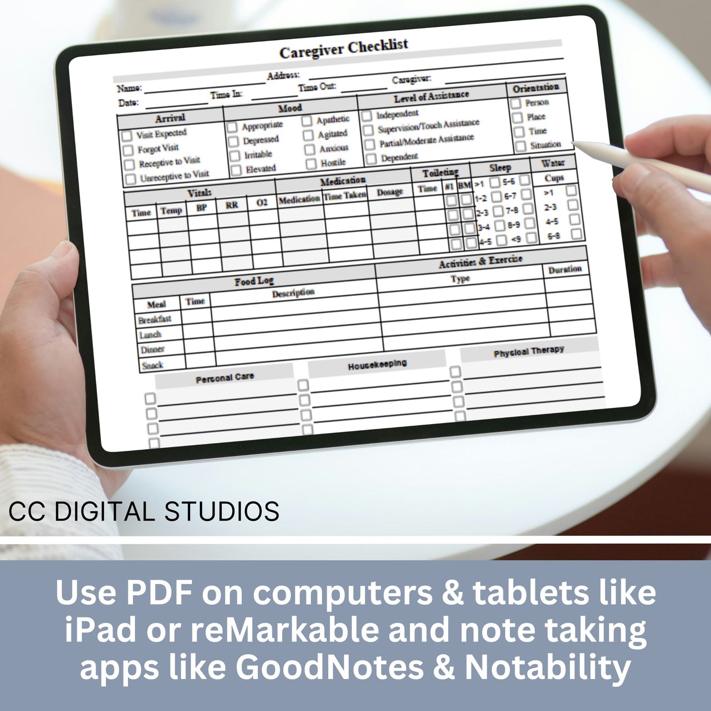 Caregiver Checklist - Fillable PDF