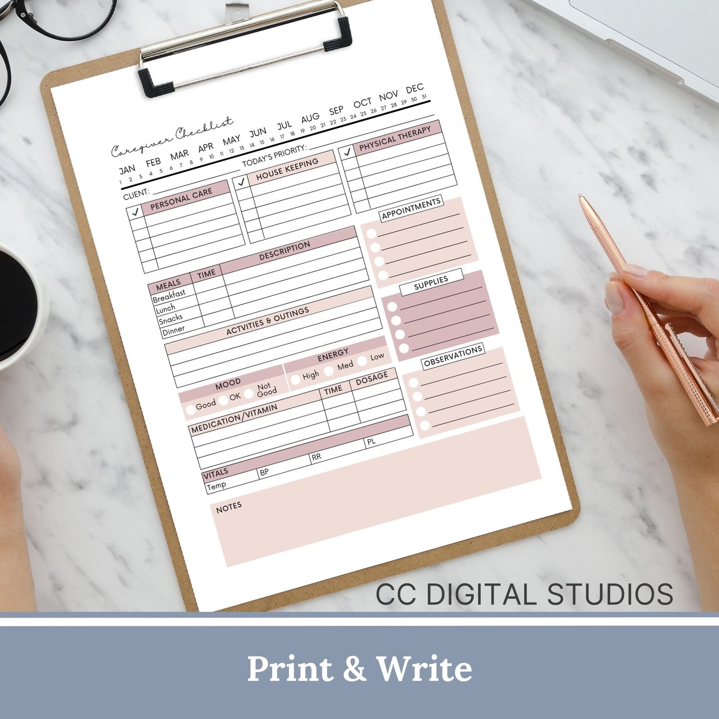 Caregiver Home Care Visit Checklist - Fillable PDF