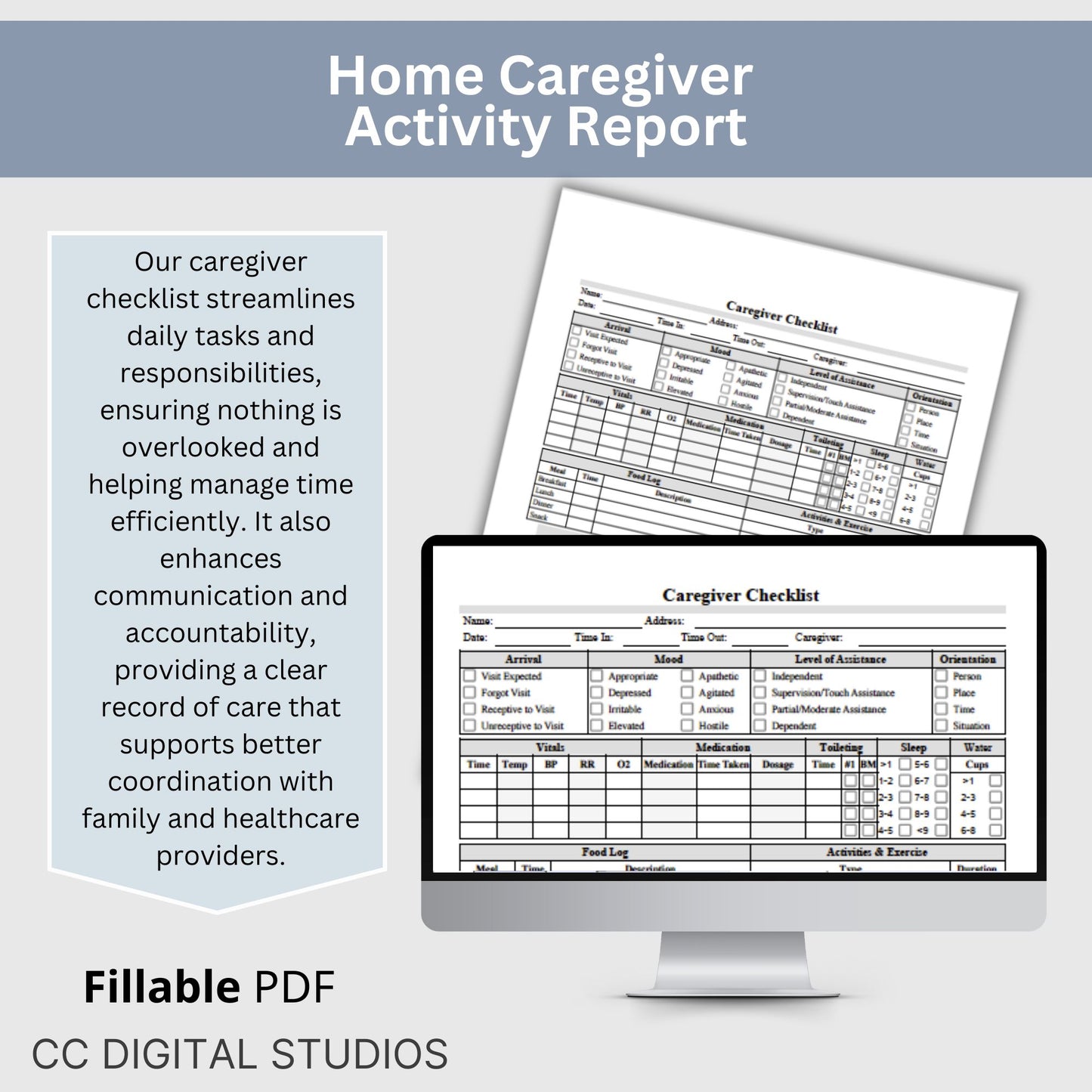 Caregiver Checklist - Fillable PDF