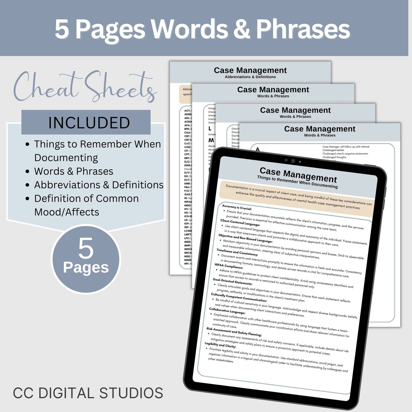 SAVE 25% with our Case Manager Bundle! 3 styles of case management progress notes, case management desktop reference cheat sheet of words and phrases, needs assessment with free Maslows Hierarchy of Needs Poster and care plan template.