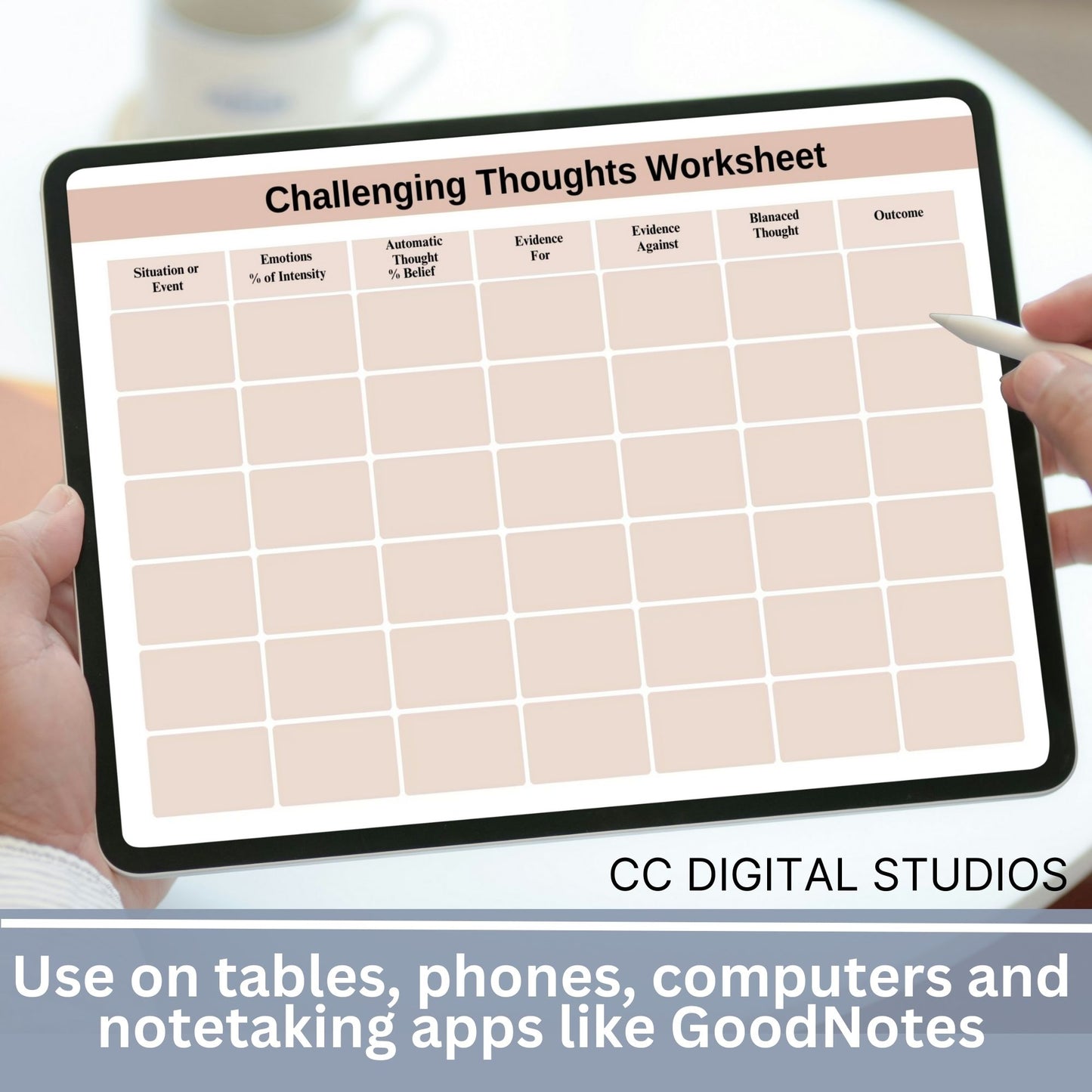 CBT Therapy Worksheets – a therapy tool for tackling negative thoughts. This mental health CBT worksheet merges psychotherapy and cognitive behavior techniques, addressing cognitive distortions and negative thought patterns.