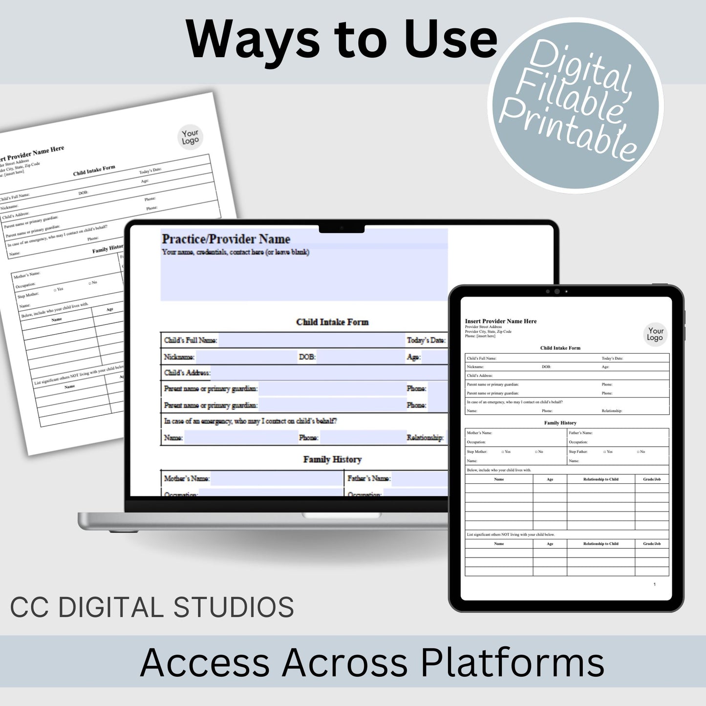 Child Intake Form: Simplify Your Therapy Sessions Fillable PDF