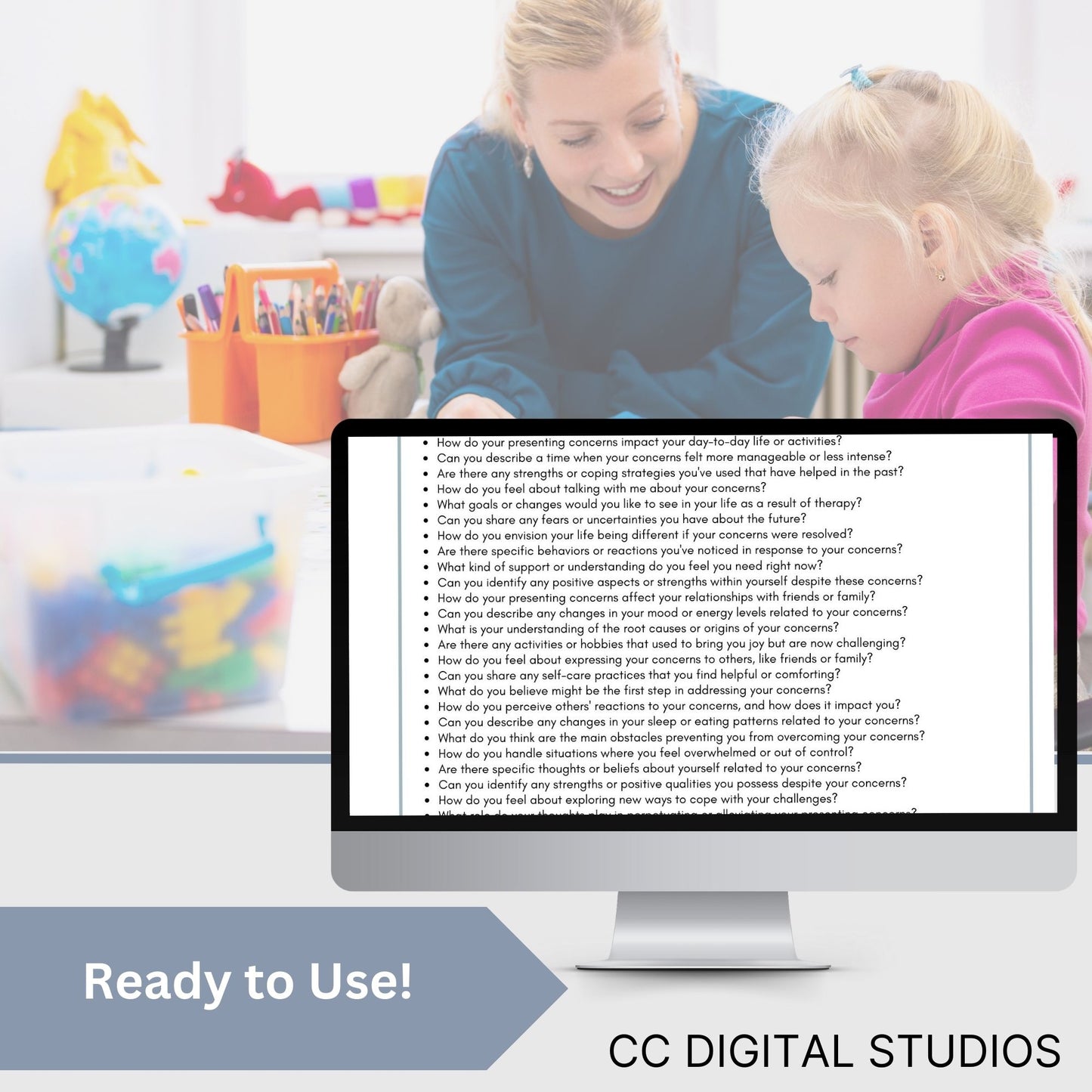 1,430 Child Therapy Questions. Therapy cheat sheets – resource for your counseling office, school psychology, or social work practice. Child therapy tools