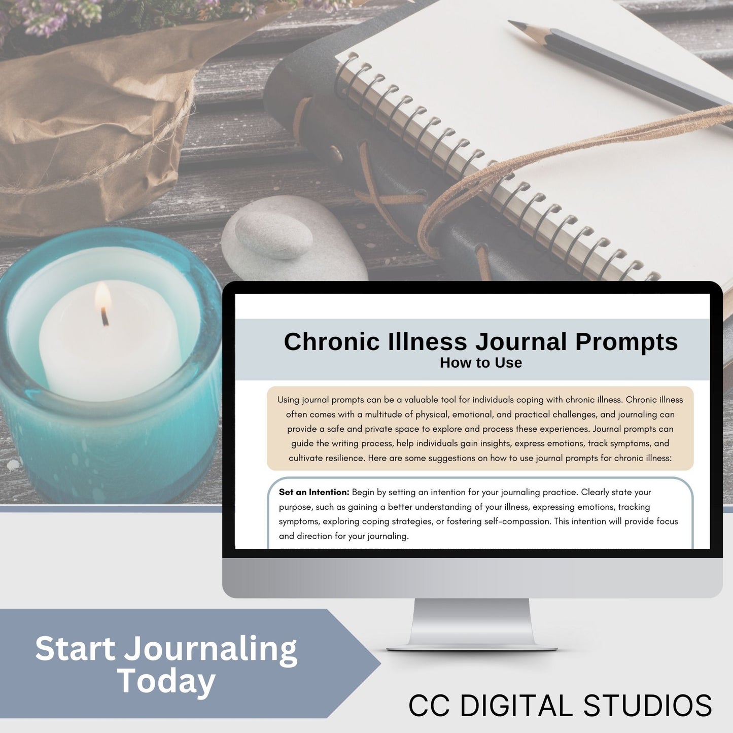 Journal Prompts for Chronic Illness, 100 In-Depth Journal Prompts for Processing Chronic Illness, Mental Health Journal, Emotion Processing. Each prompt has been crafted to provide a safe and supportive space for introspection and self-exploration.