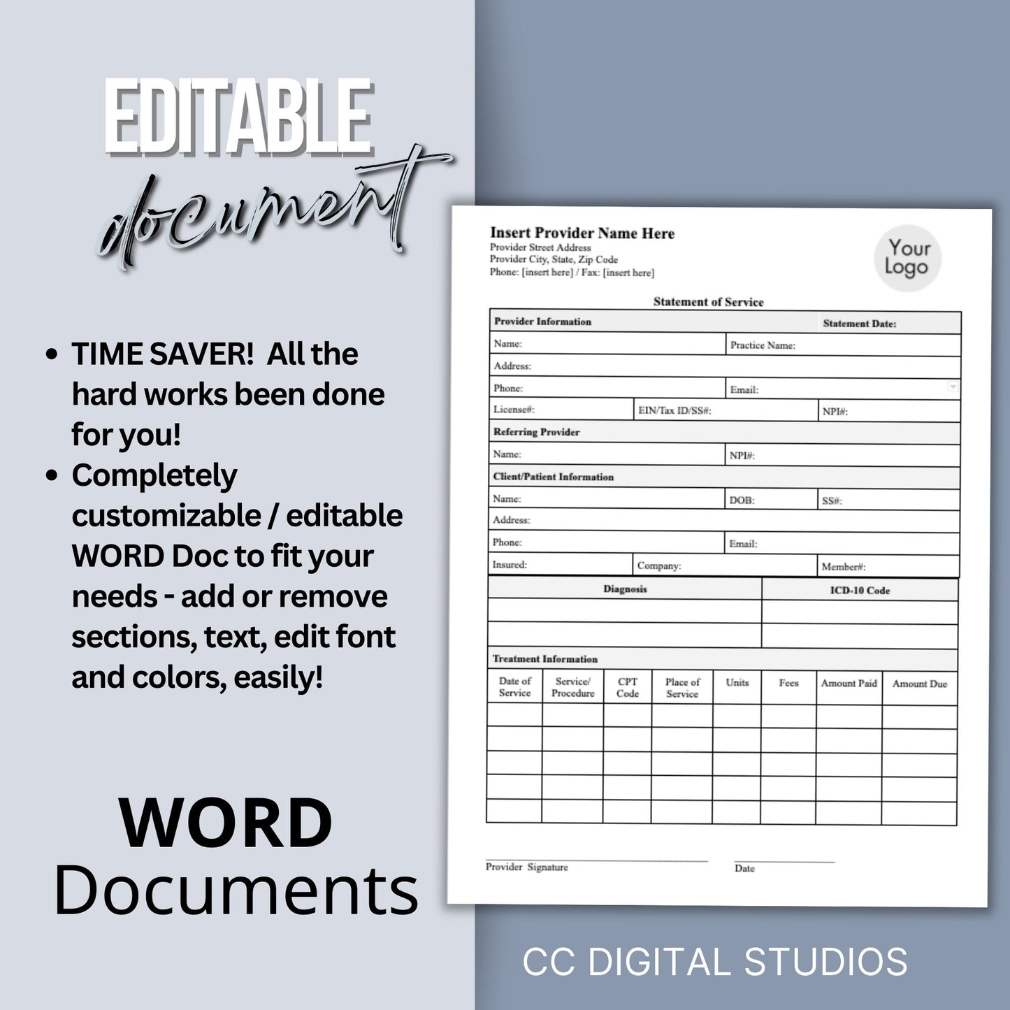 SAVE 35% when you buy our clinical billing bundle for client billing! Set your private practice up for success with billing/invoicing and insurance tools. Professional therapist office billing forms with easy to use WORD Doc templates.