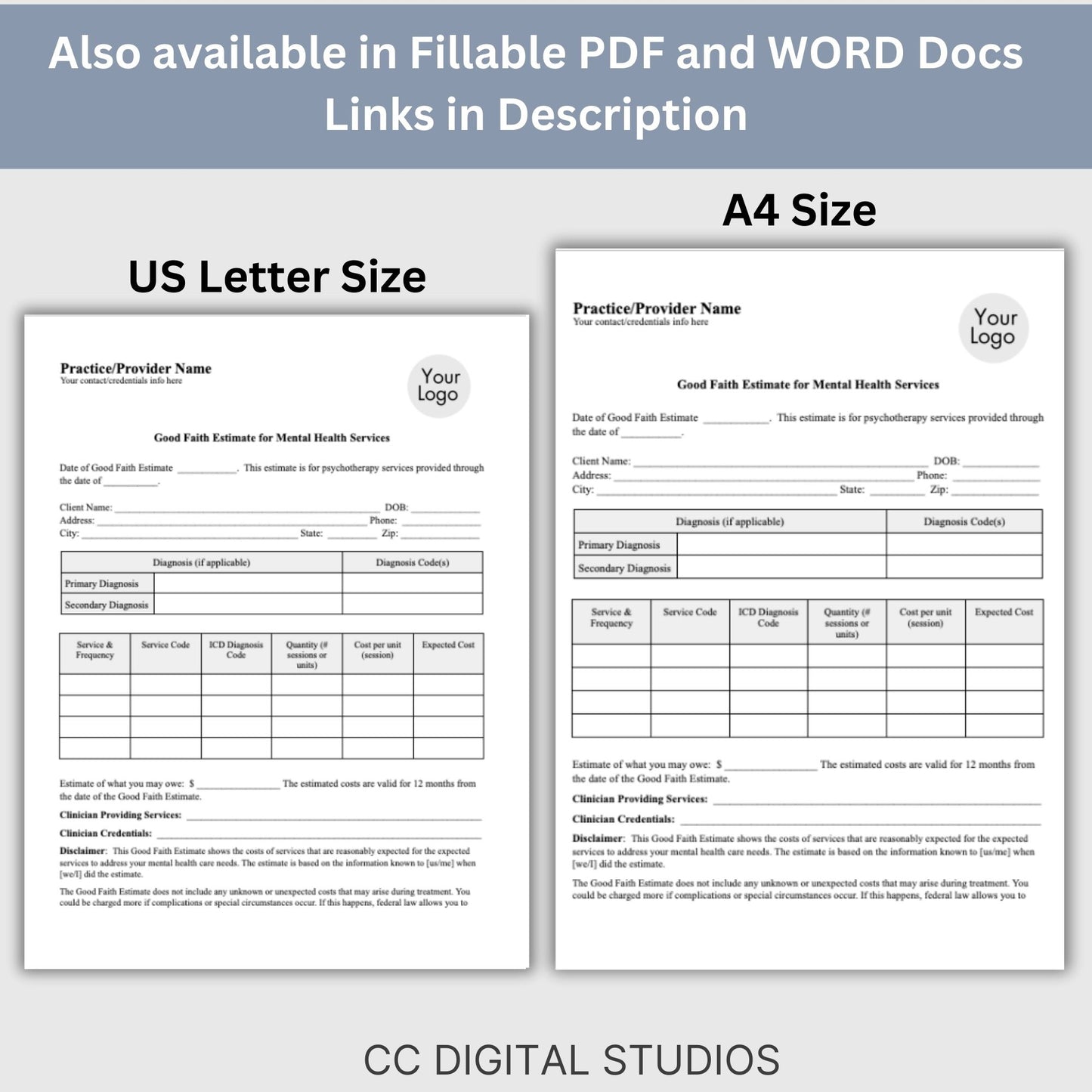 SAVE 35% when you buy our clinical billing bundle for client billing! Set your private practice up for success with billing/invoicing and insurance tools. Professional therapist office billing forms with easy to use Google Doc templates.