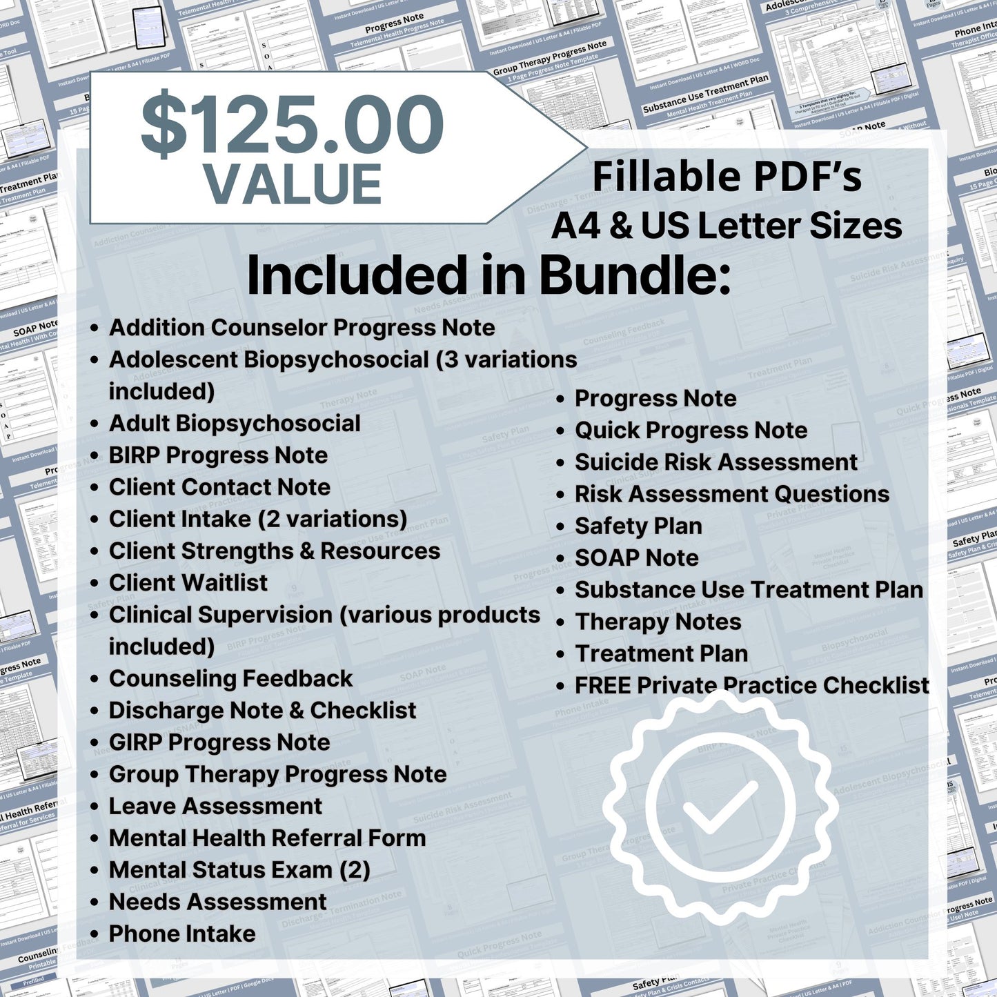 Therapy Documentation Bundle: Streamline Your Documentation Process