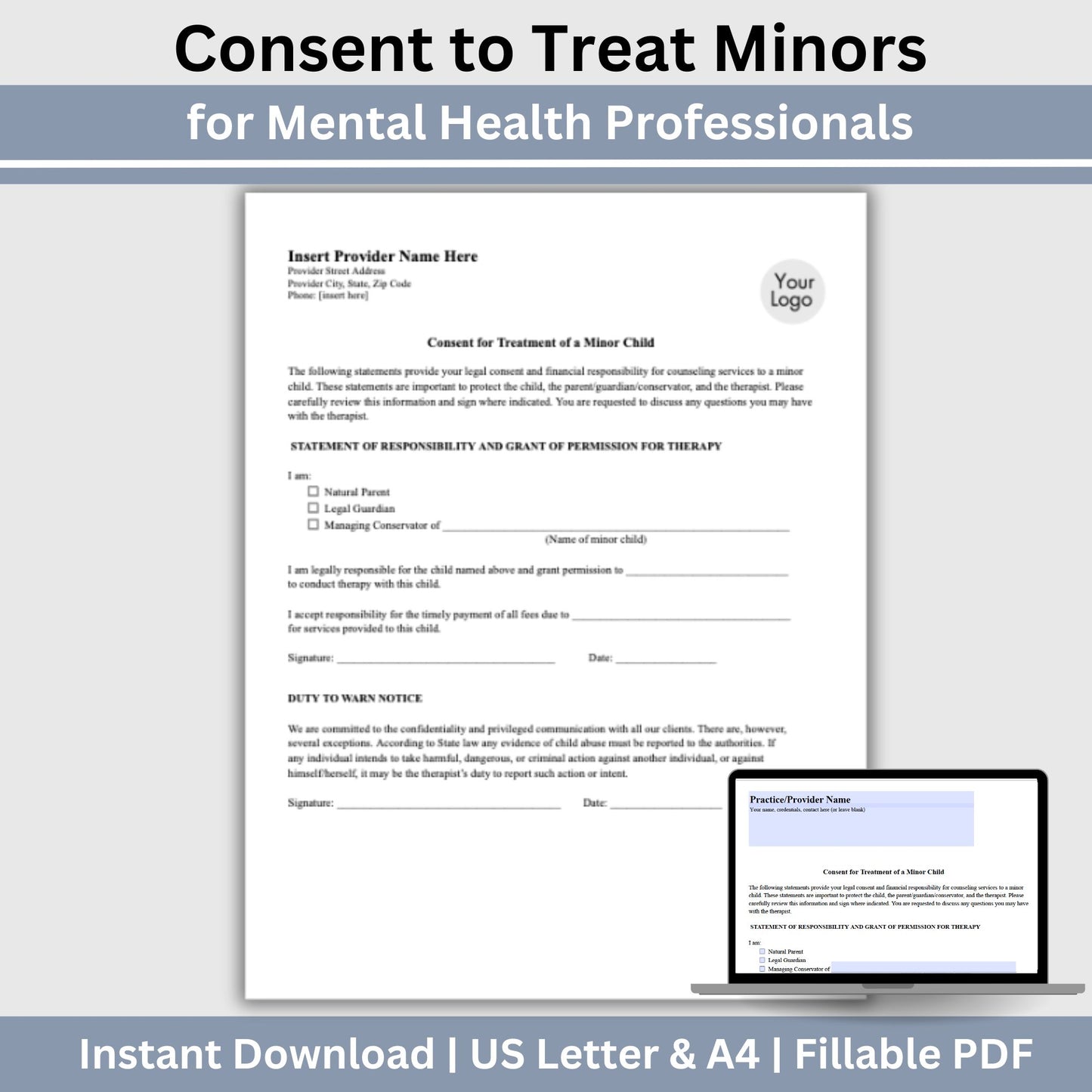 Consent to Treat Minors: Mental Health Form
