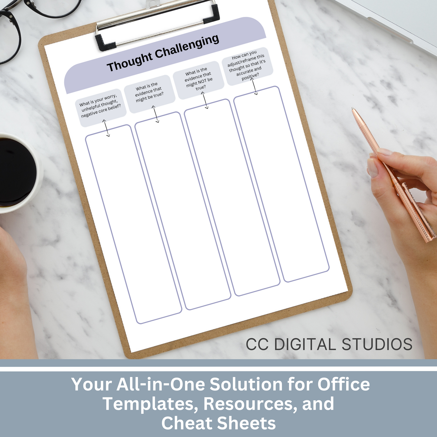 Our Core Values & Beliefs CBT worksheets can help you learn to control your emotions through positive thoughts. They are made to guide you in discovering what's really important to you, understanding your thoughts, and getting to know the real you.