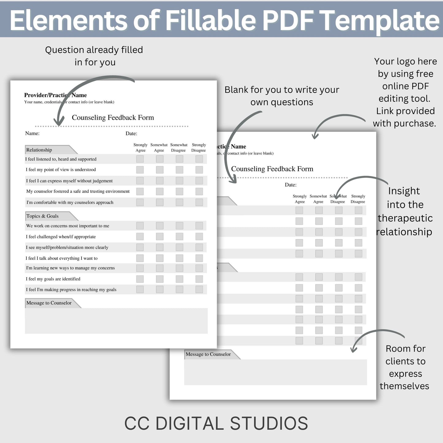 Counseling Feedback Form, Client Session Feedback, Counseling Session, Counseling Review Form, Client Survey, Email Feedback Template