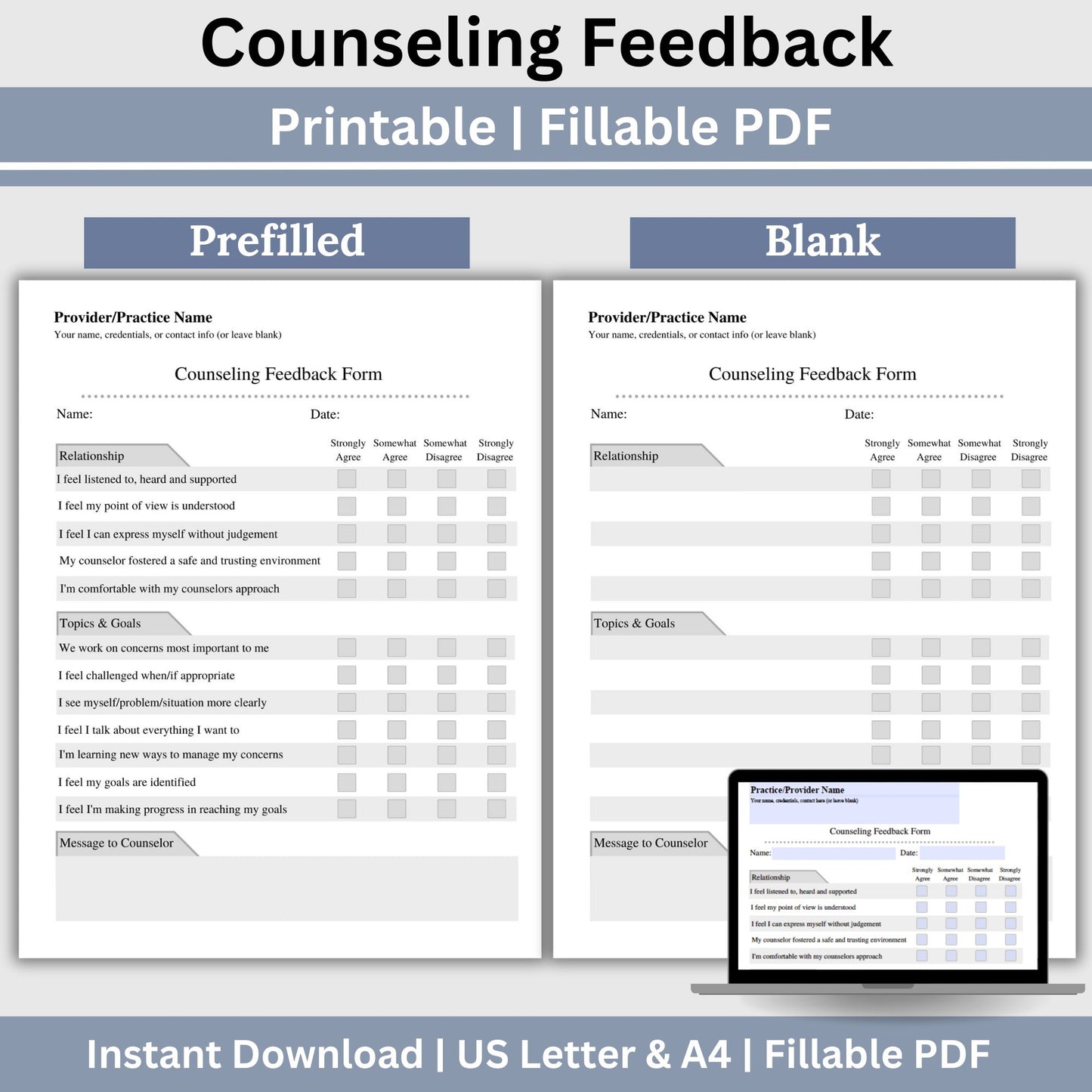 Counseling Feedback Form, Client Session Feedback, Counseling Session, Counseling Review Form, Client Survey, Email Feedback Template