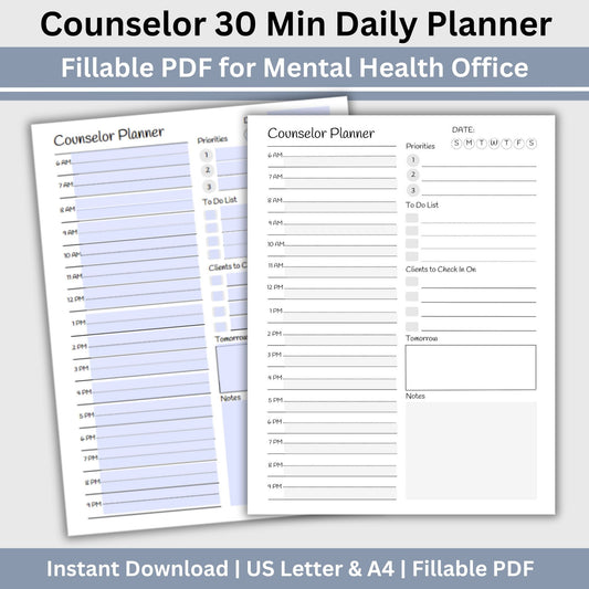 Counselor Daily Planner 30 Min Daily Planner