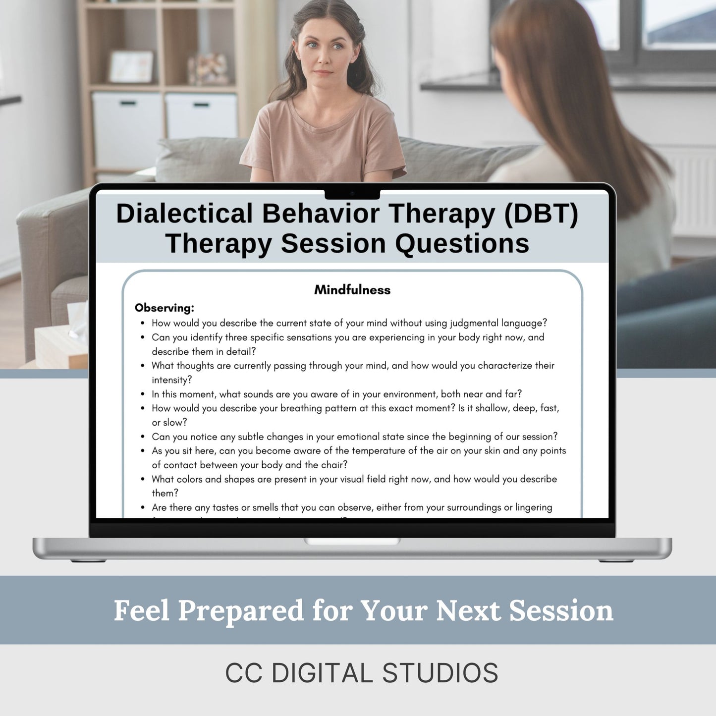 DBT skills in therapy sessions with our comprehensive Therapy Questions Reference Sheet, designed to facilitate meaningful discussions and foster self-reflection. With 450 therapy questions, this therapy cheat sheet is an invaluable tool for counseling offices, offering a practical guide for psychotherapy sessions.