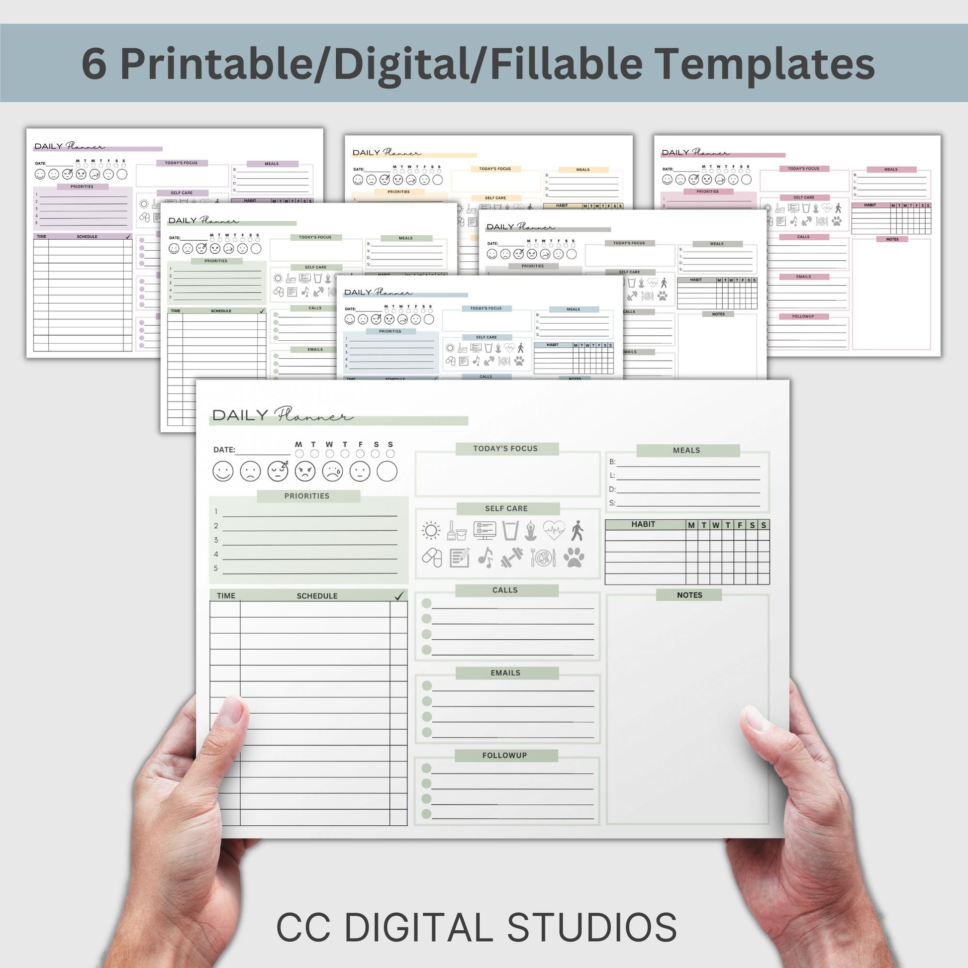 Get ready to boost your productivity and conquer your daily schedule with this beautifully designed digital and printable daily planner. Whether you're a busy professional, a diligent student, or a super-organized individual, this planner is your secret weapon to stay on top of your game.