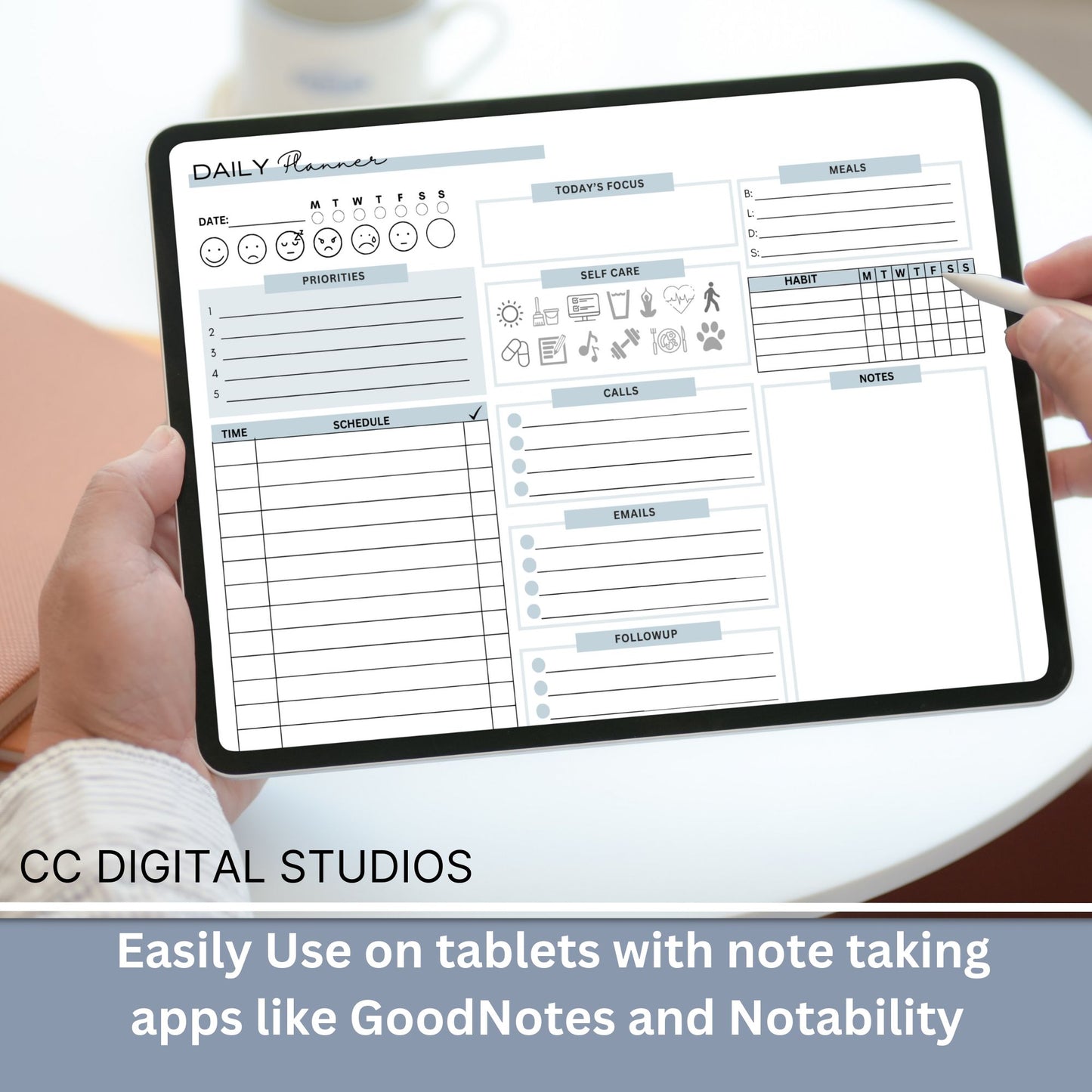 Get ready to boost your productivity and conquer your daily schedule with this beautifully designed digital and printable daily planner. Whether you're a busy professional, a diligent student, or a super-organized individual, this planner is your secret weapon to stay on top of your game.