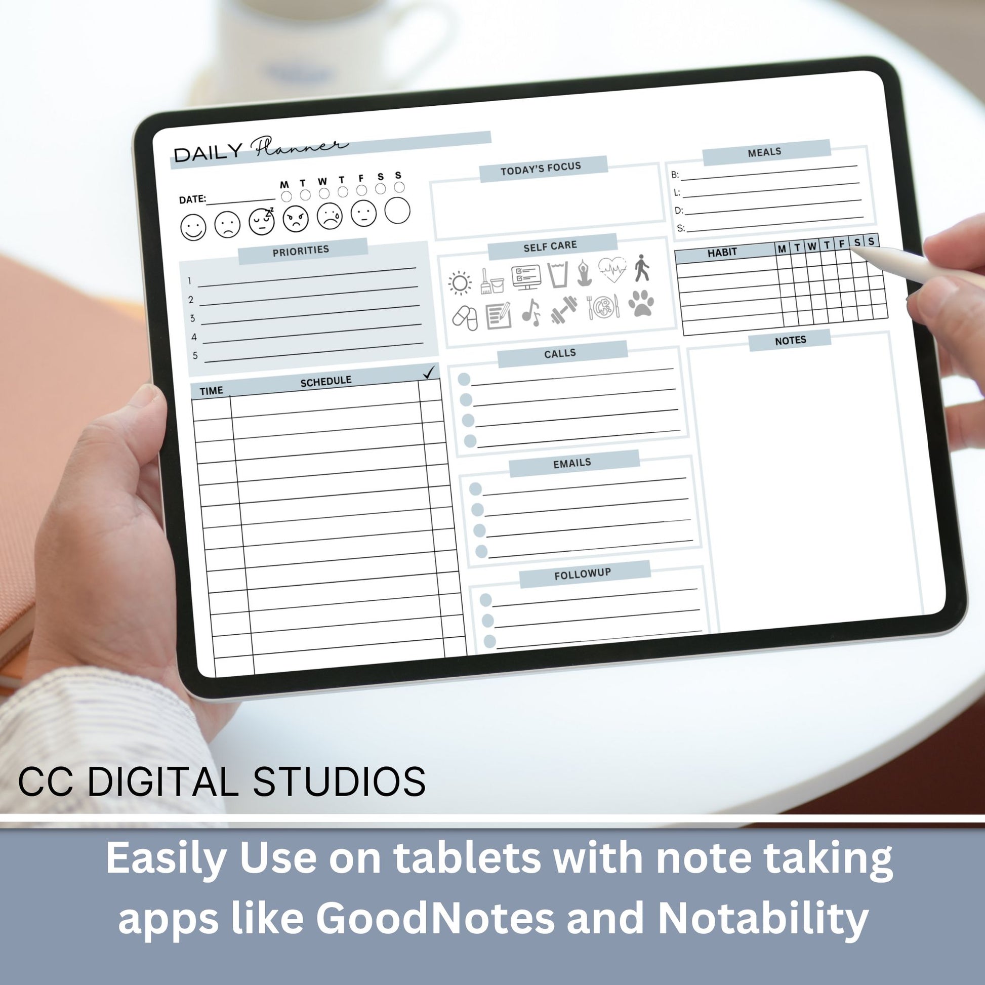 Get ready to boost your productivity and conquer your daily schedule with this beautifully designed digital and printable daily planner. Whether you're a busy professional, a diligent student, or a super-organized individual, this planner is your secret weapon to stay on top of your game.