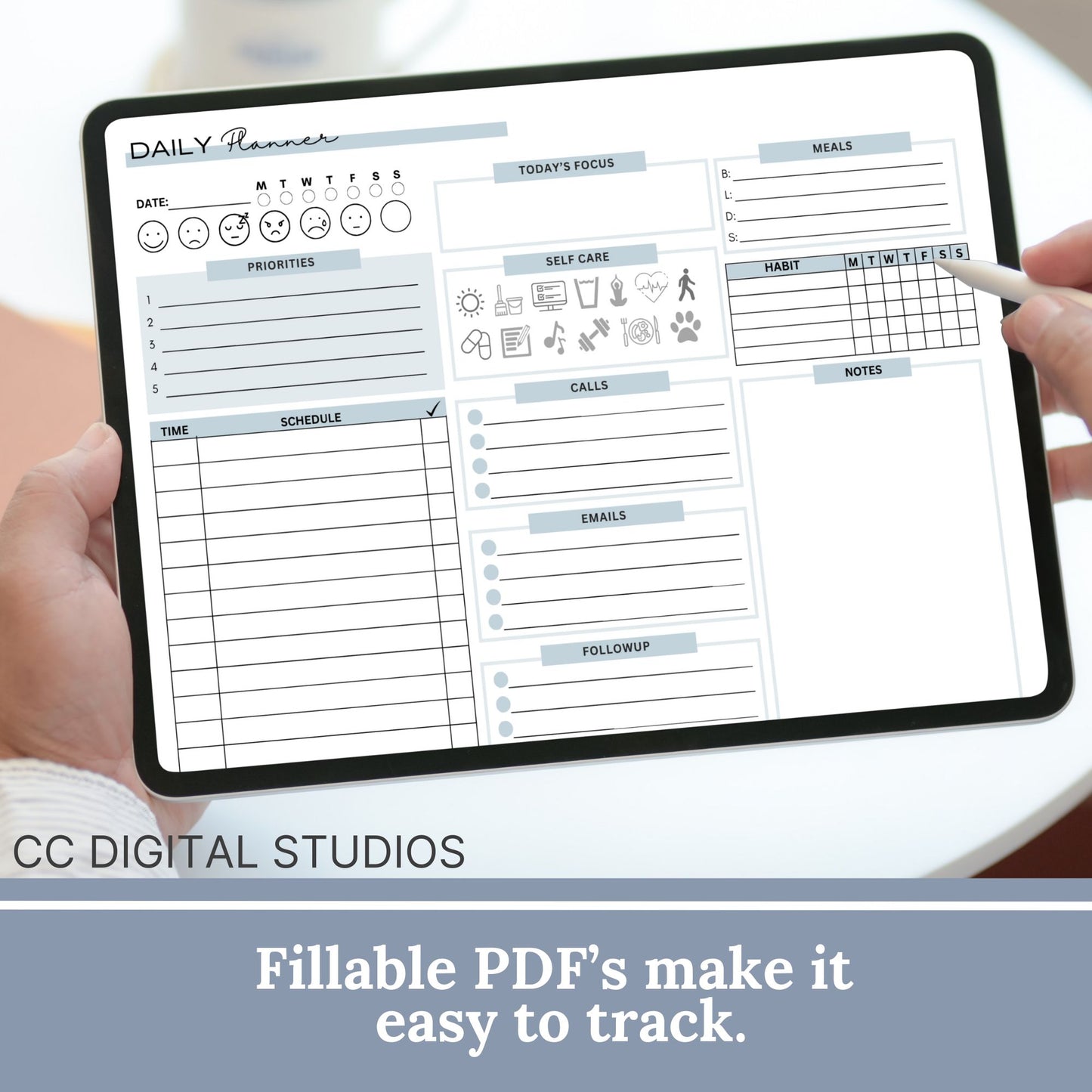 Get ready to boost your productivity and conquer your daily schedule with this beautifully designed digital and printable daily planner. Whether you're a busy professional, a diligent student, or a super-organized individual, this planner is your secret weapon to stay on top of your game.