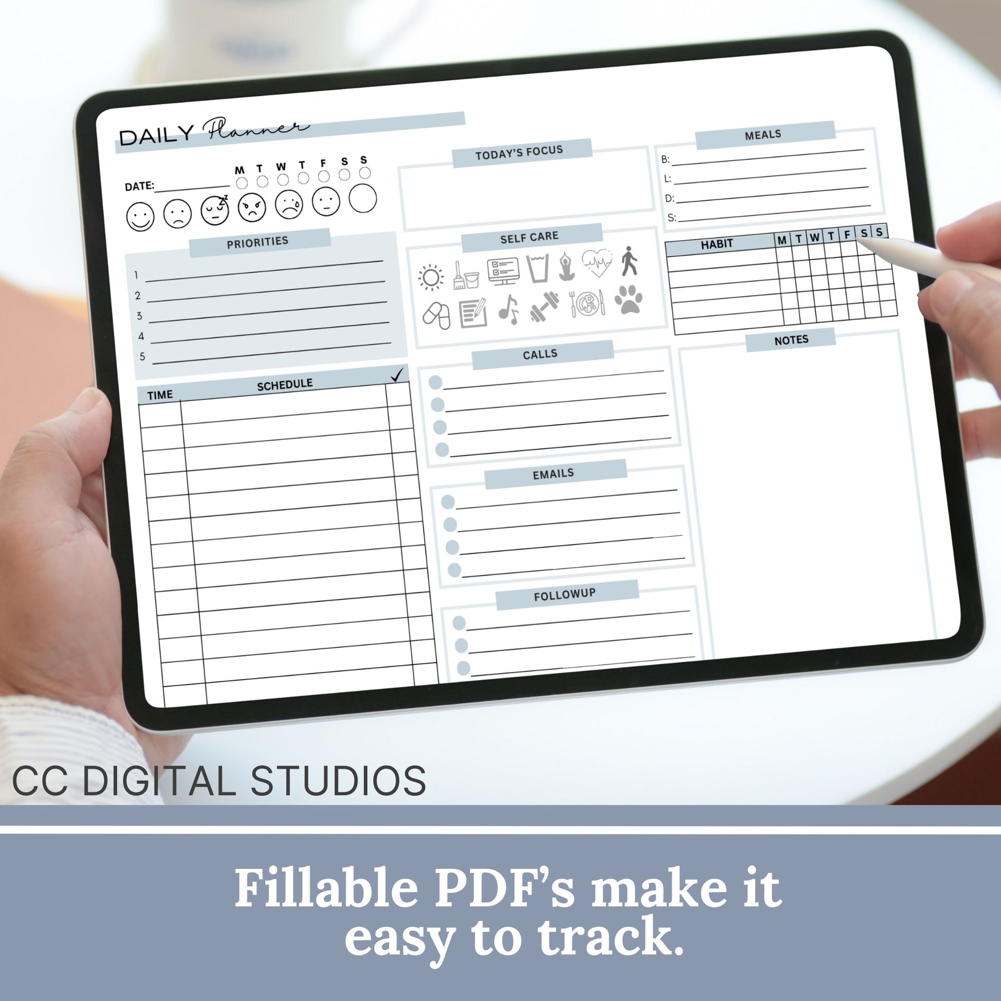 Get ready to boost your productivity and conquer your daily schedule with this beautifully designed digital and printable daily planner. Whether you're a busy professional, a diligent student, or a super-organized individual, this planner is your secret weapon to stay on top of your game.