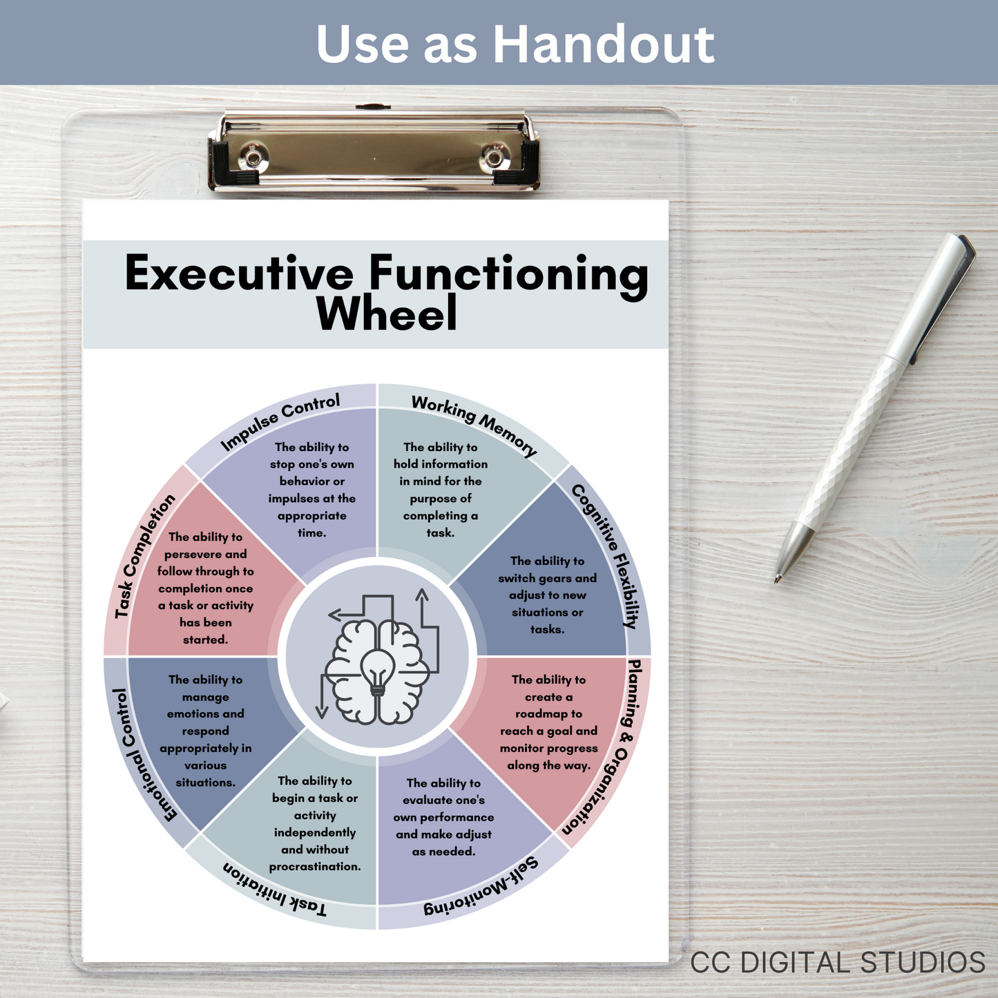 Executive Functioning Therapy Handout: Ideal for Therapists and School Counselors