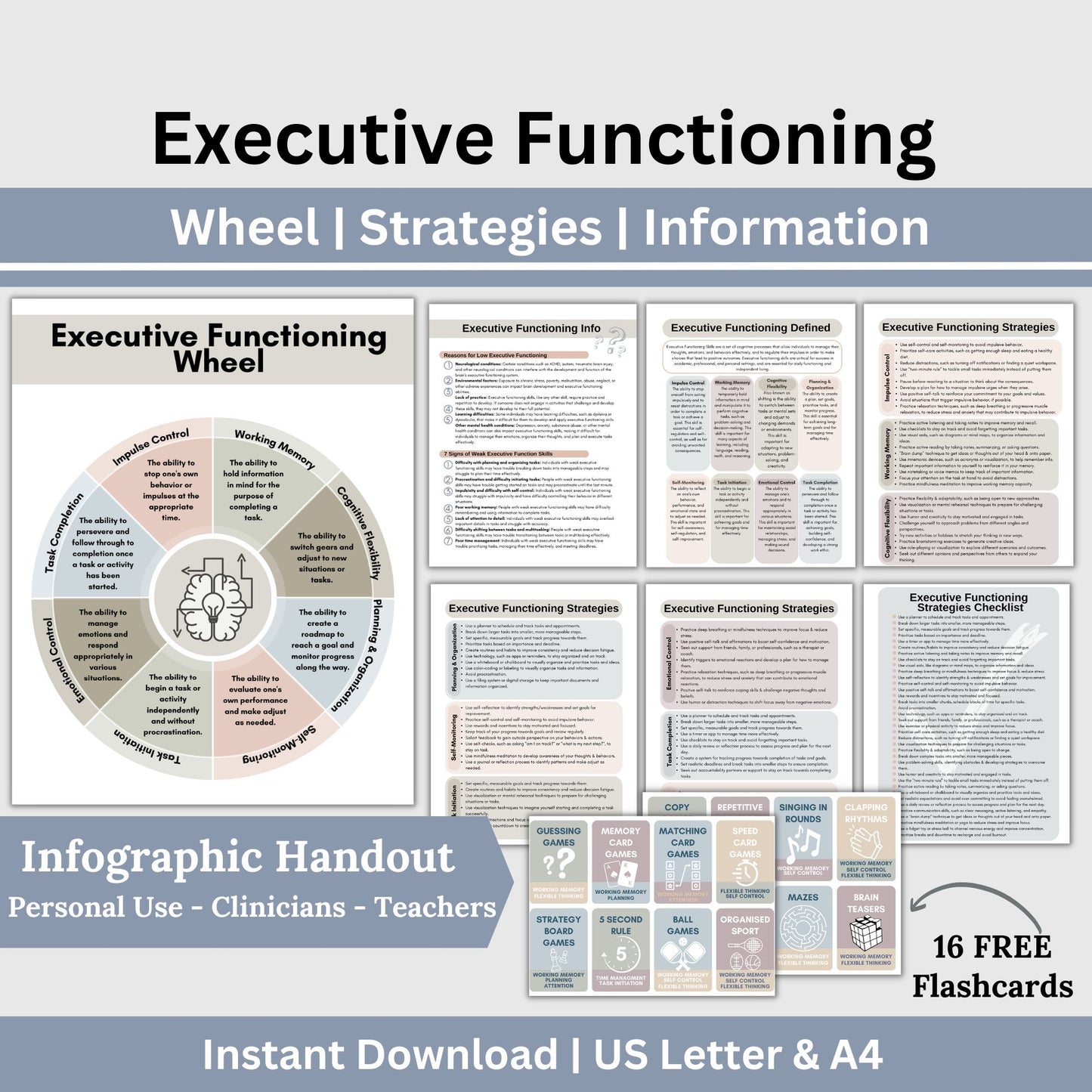 SAVE 25% with our Executive Functioning worksheets, strategies, wheel & information bundle! Designed to help you process and improve in the eight key executive functioning skills