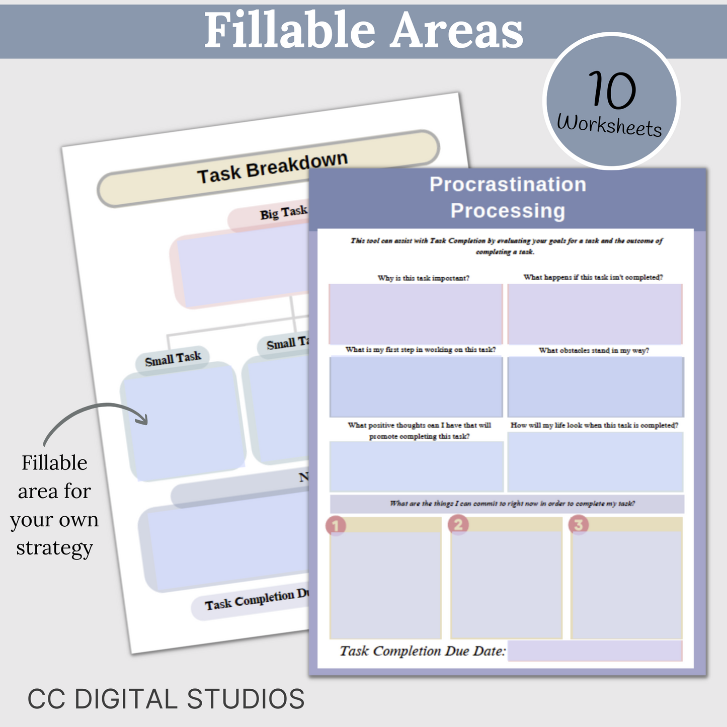 ADHD adult Executive Functioning worksheets to process in the eight key executive functioning skills