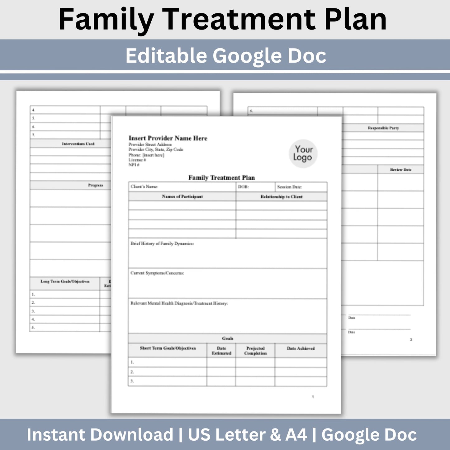 Treatment plan for family therapy sessions. With this template, you'll have a clear and organized way to create family treatment plans that are evidence-based and comprehensive. It's perfect for therapists, counselors, social workers, and other mental health professionals. It's designed to save you time and streamline your process, so you can focus on providing the best possible care to your clients.