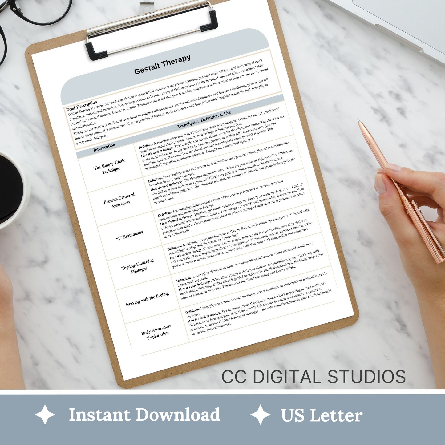 Gestalt Therapy Intervention List Cheat Sheet