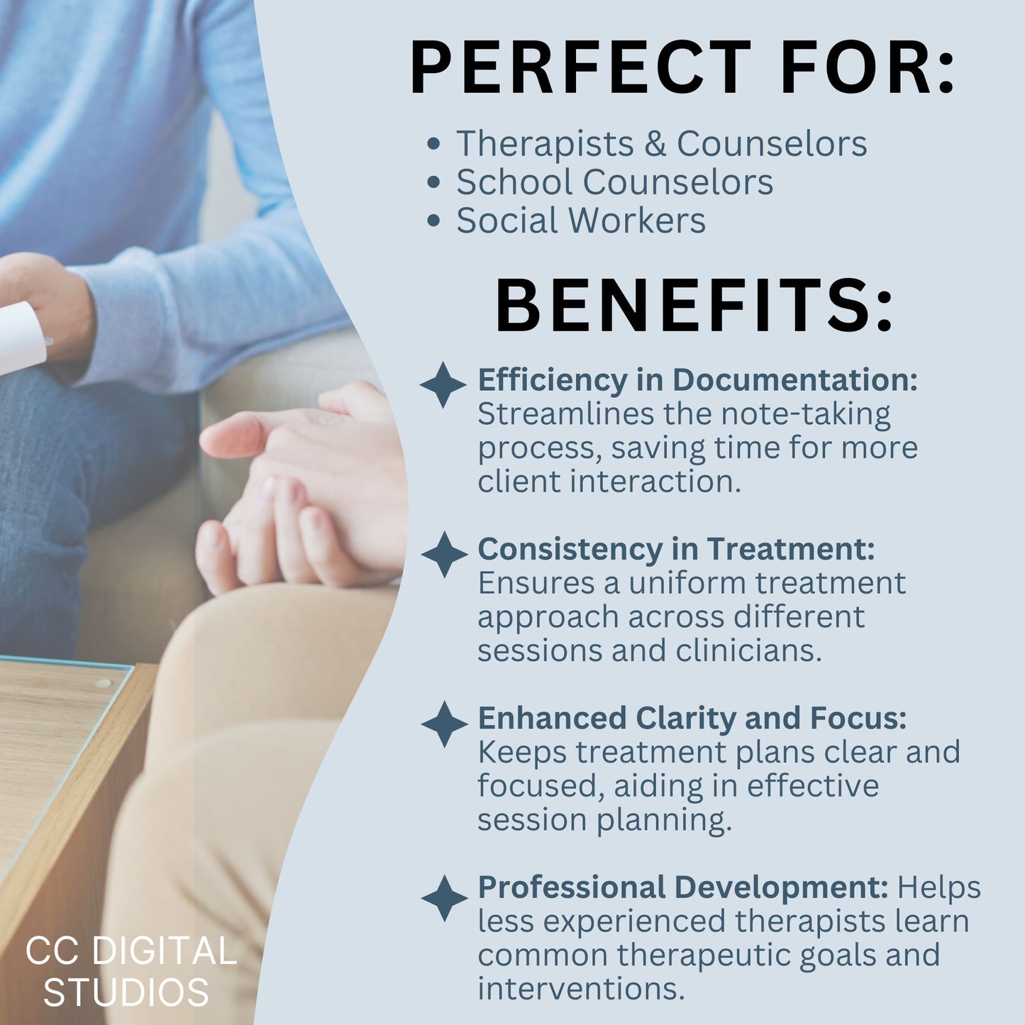 Therapist tool for productive goal and objective setting for your clients. Use this template as a reference point for creating your own client goals or cut and past right into your treatment plan.