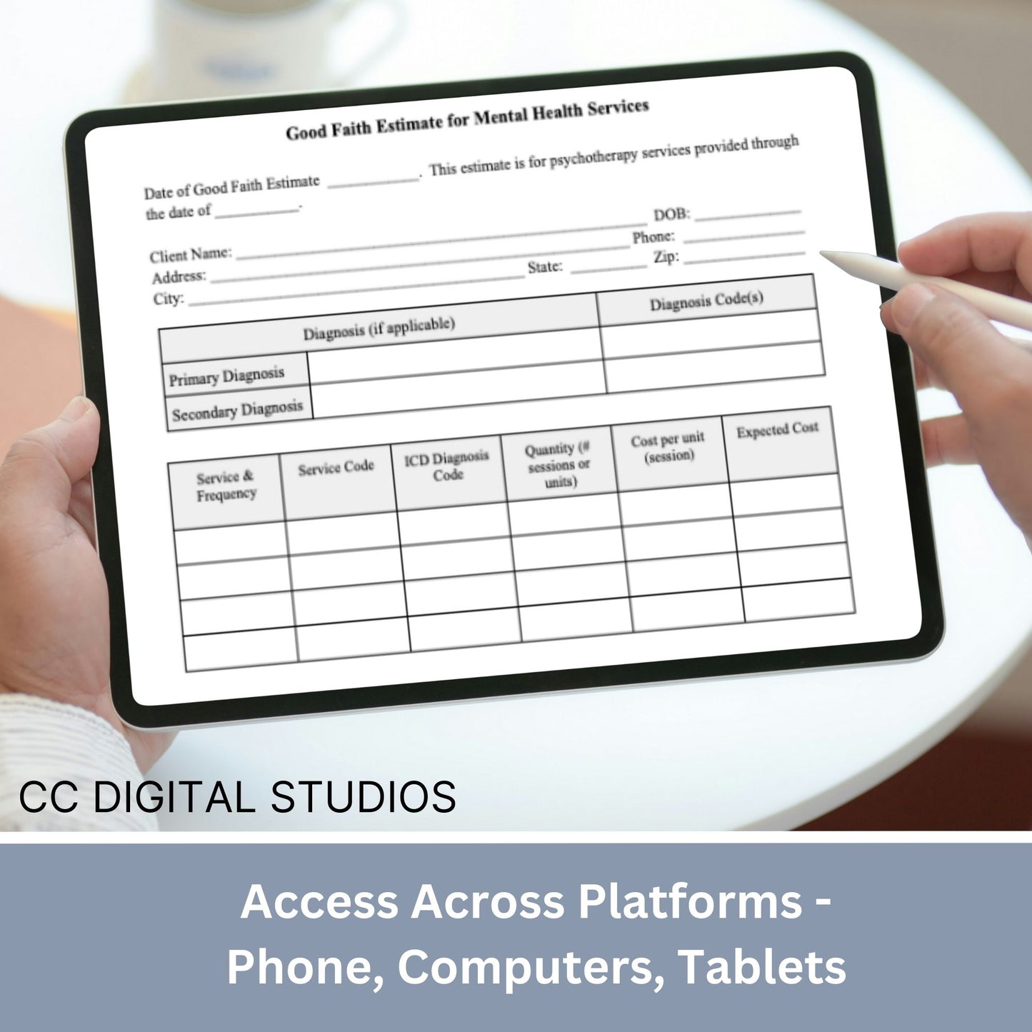 Good Faith Estimate Form for therapist office to ensure clarity and compliance in your mental health practice. This easy-to-use Google Doc template helps you provide your clients with a clear and detailed estimate
