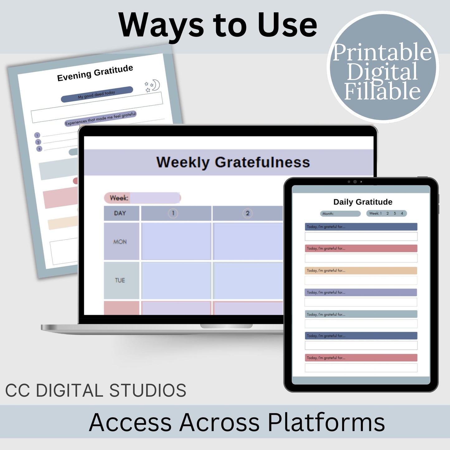 Gratitude Journal with Worksheets for Therapy, Wellness, and Positive Thinking
