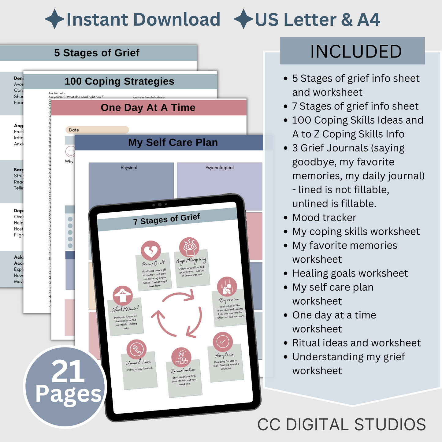 Worksheets aim to guide you through the emotions linked with grief & loss. They are valuable tools for your healing journal, whether you are navigating your personal journey or offering support to clients. Consider them as a thoughtful sympathy gift.