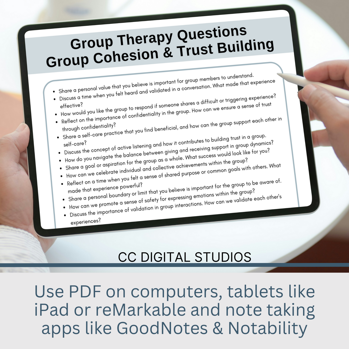 Comprehensive collection of 700 thought-provoking questions and 89 dynamic group activity ideas designed to enhance your group therapy sessions. Elevate your facilitation skills and create a nurturing space for meaningful discussions.