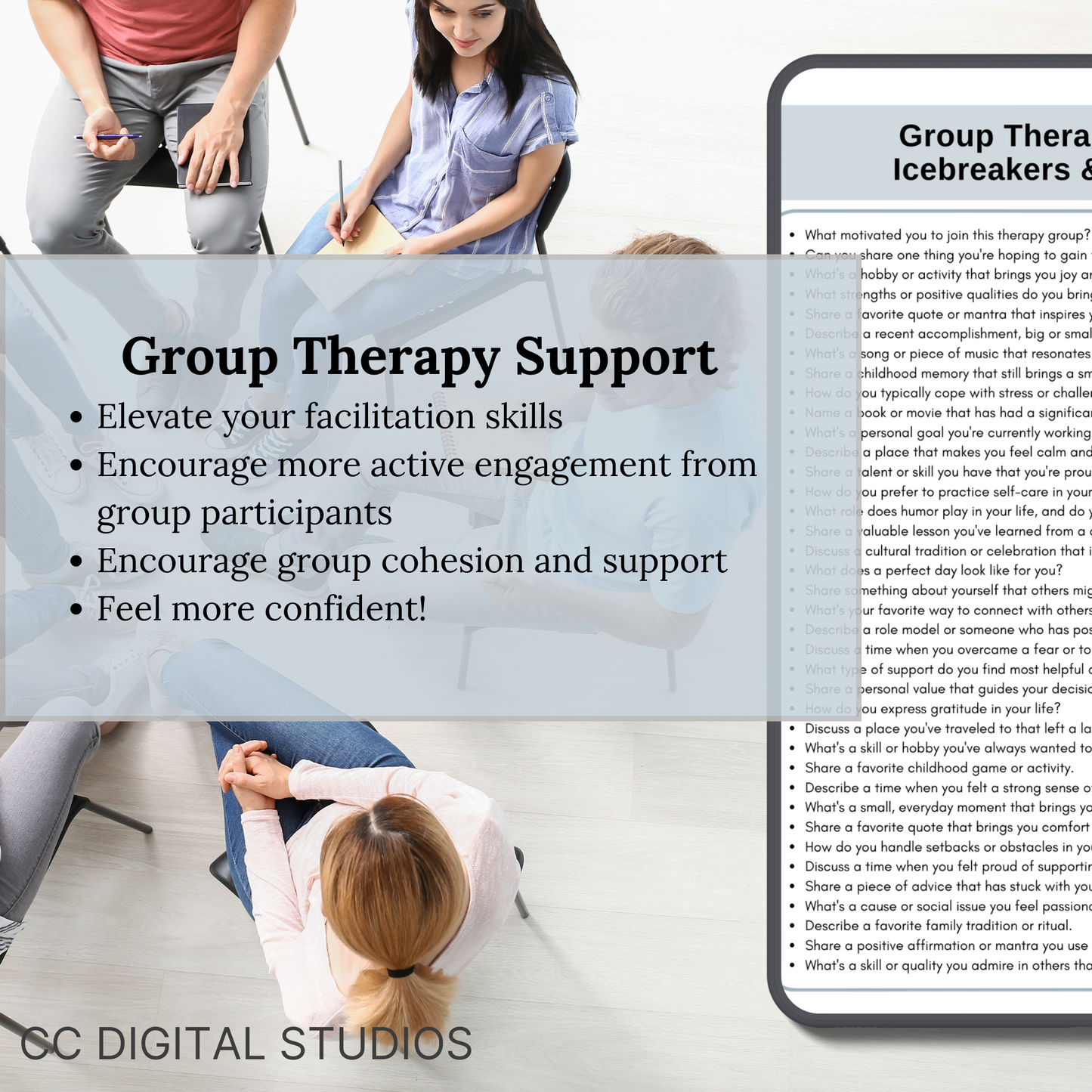 Comprehensive collection of 700 thought-provoking questions and 89 dynamic group activity ideas designed to enhance your group therapy sessions. Elevate your facilitation skills and create a nurturing space for meaningful discussions.