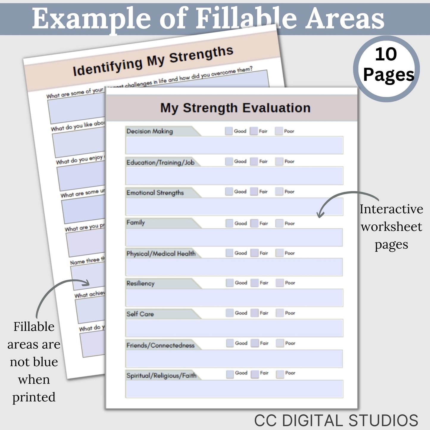 Inner Strength Worksheets - the perfect therapy resource for fostering personal growth! These therapy worksheets are designed to provide anxiety relief and enhance coping skills in a strengths-based approach.