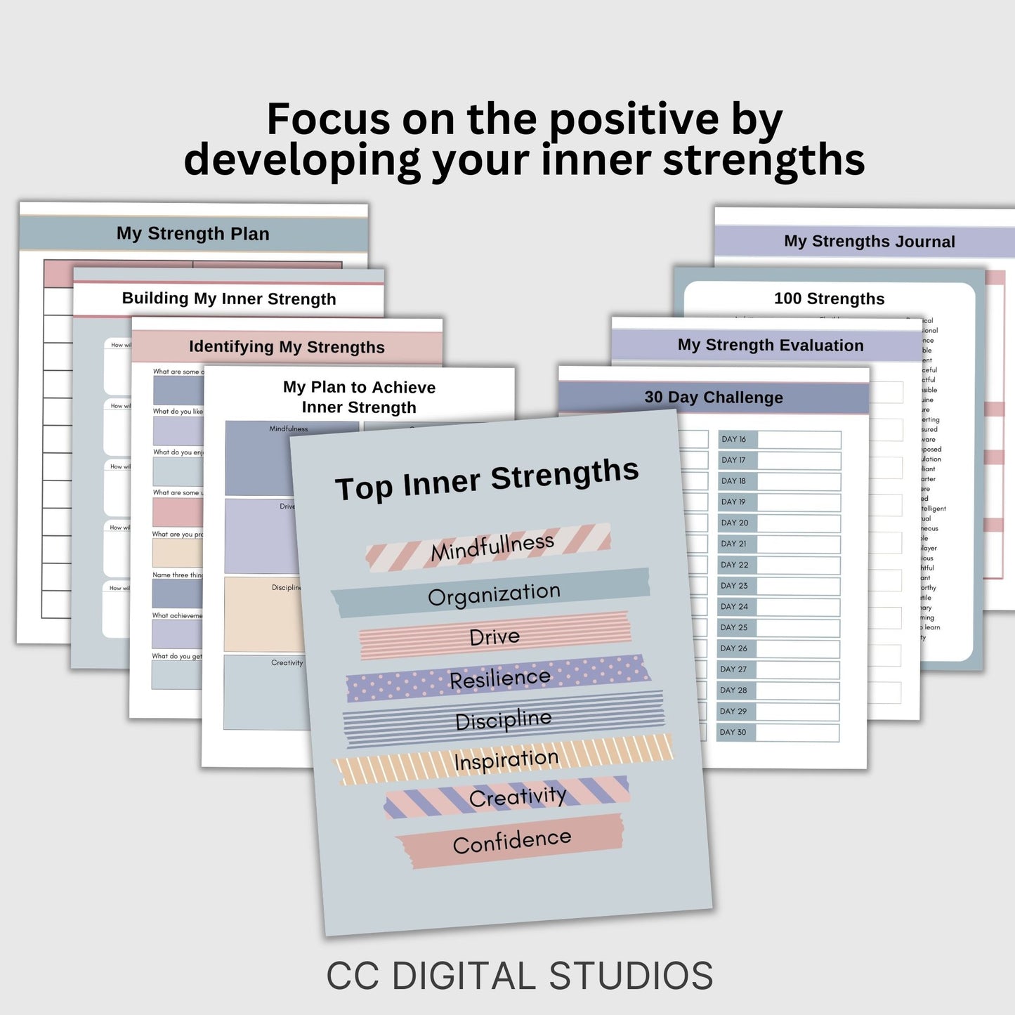 Inner Strength Worksheets - the perfect therapy resource for fostering personal growth! These therapy worksheets are designed to provide anxiety relief and enhance coping skills in a strengths-based approach.