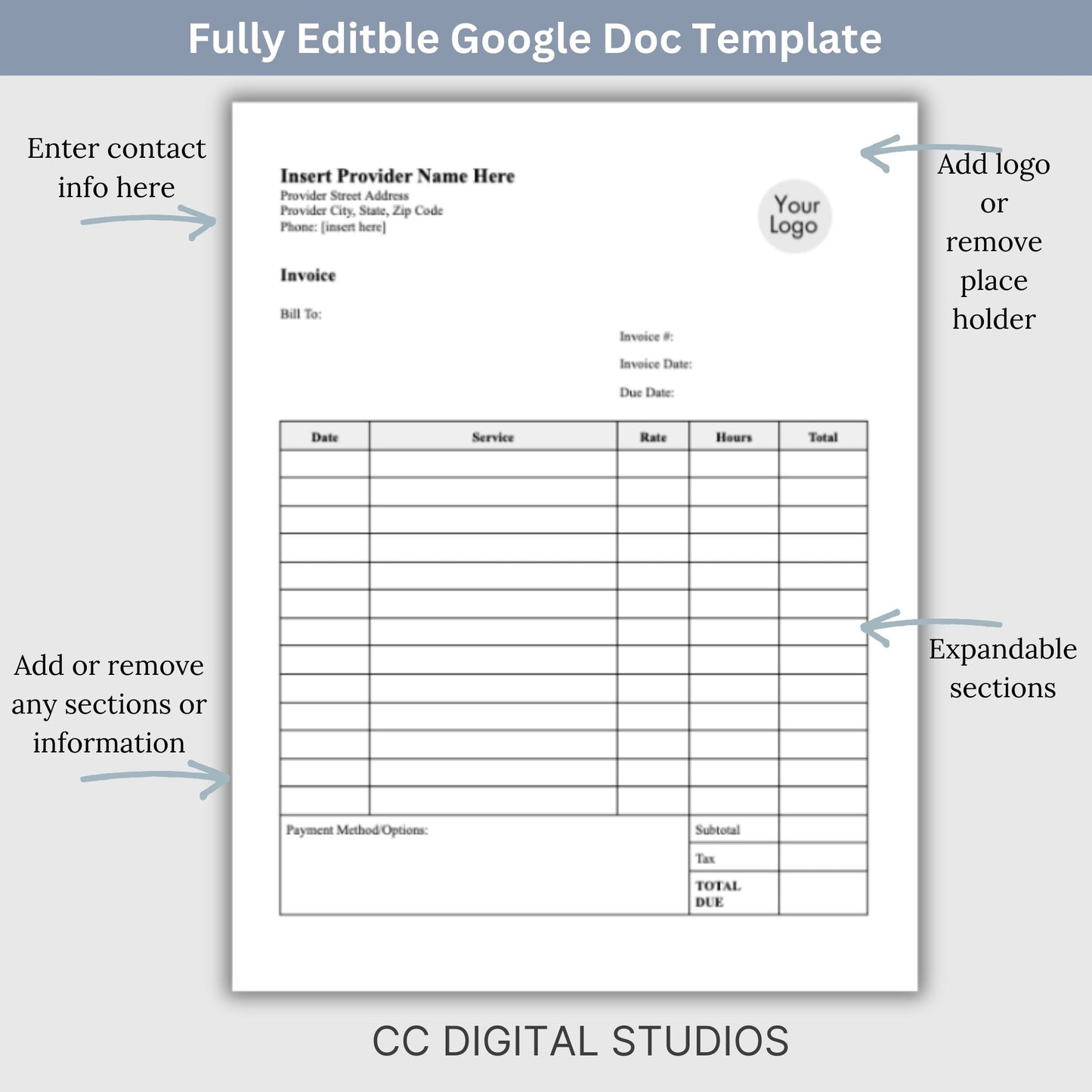 Invoice for billing in private practice. Impress your clients with clear, concise, and personalized therapist office invoice that reflect your professionalism and attention to detail.