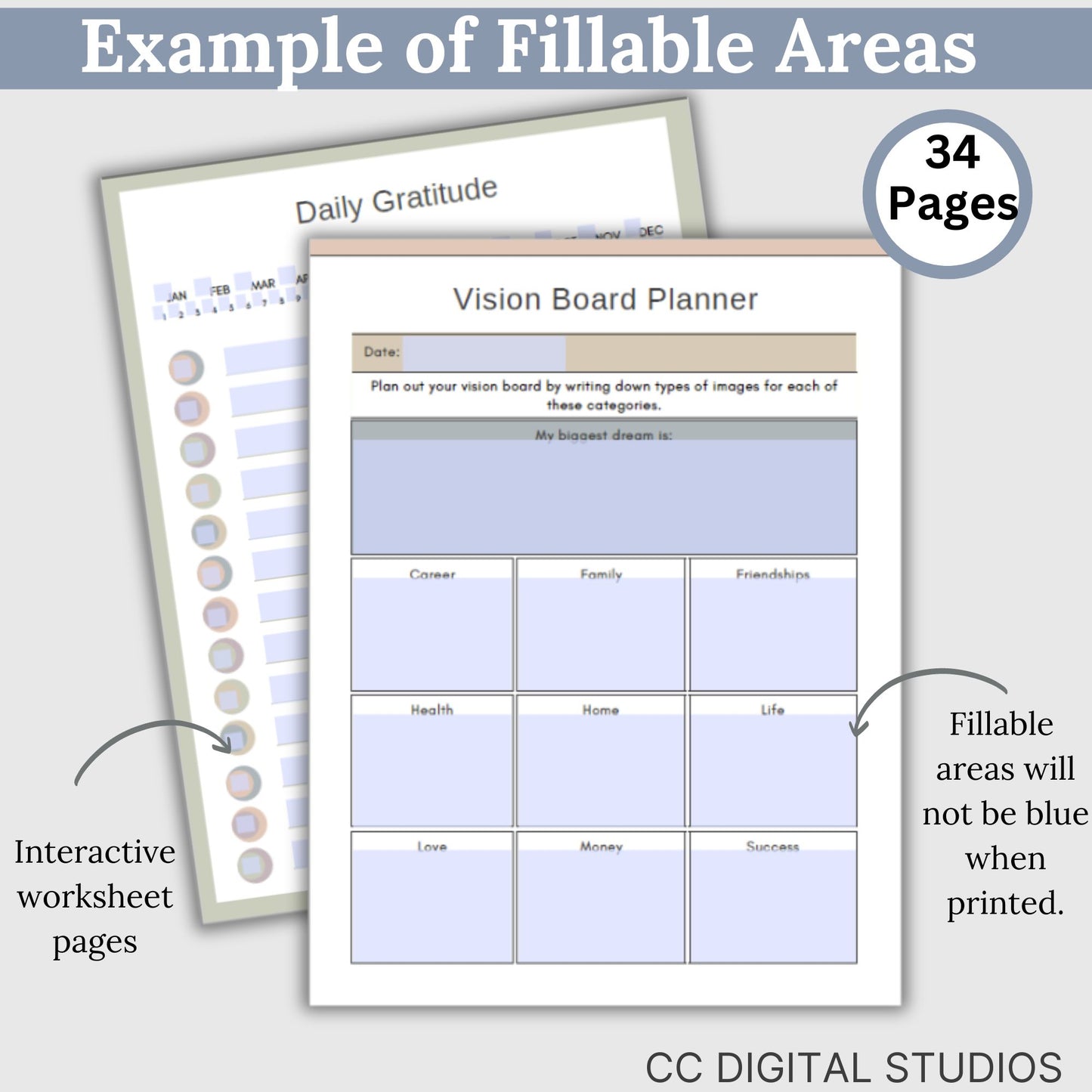 Manifestation Planner, Manifestable Worksheets, Manifesting Journal, Vision Board, Gratitude Journal, Affirmation Prompts, Visualization. Manifestation planner and worksheets, designed to help you turn dreams into reality.