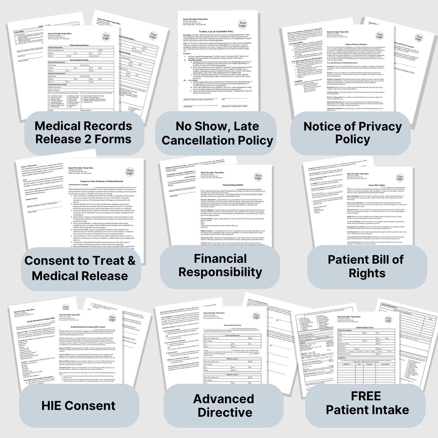 Medical Office Policy Consents Legal Forms - Google Doc