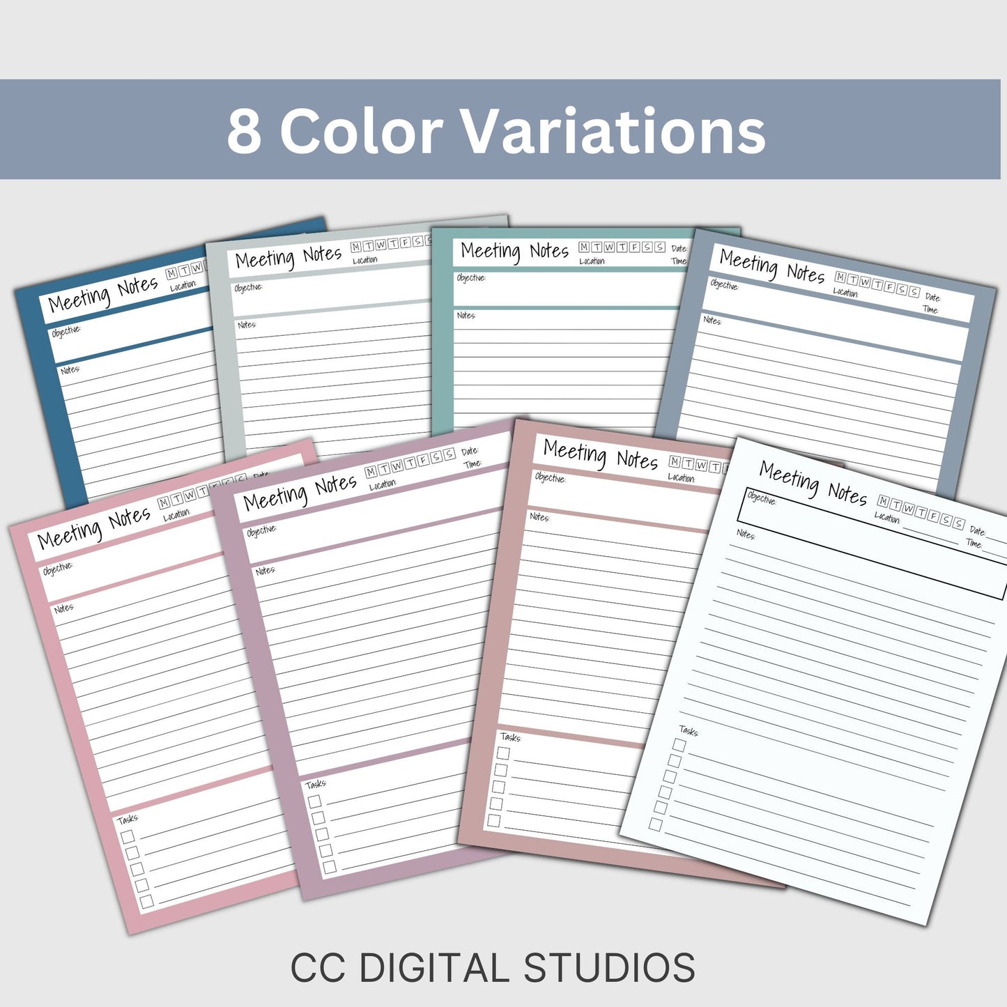 Looking for a smart way to keep record of your meetings? Record your meeting minutes and track to do's, agenda, action steps, and notes. Feel prepared for your next meeting.